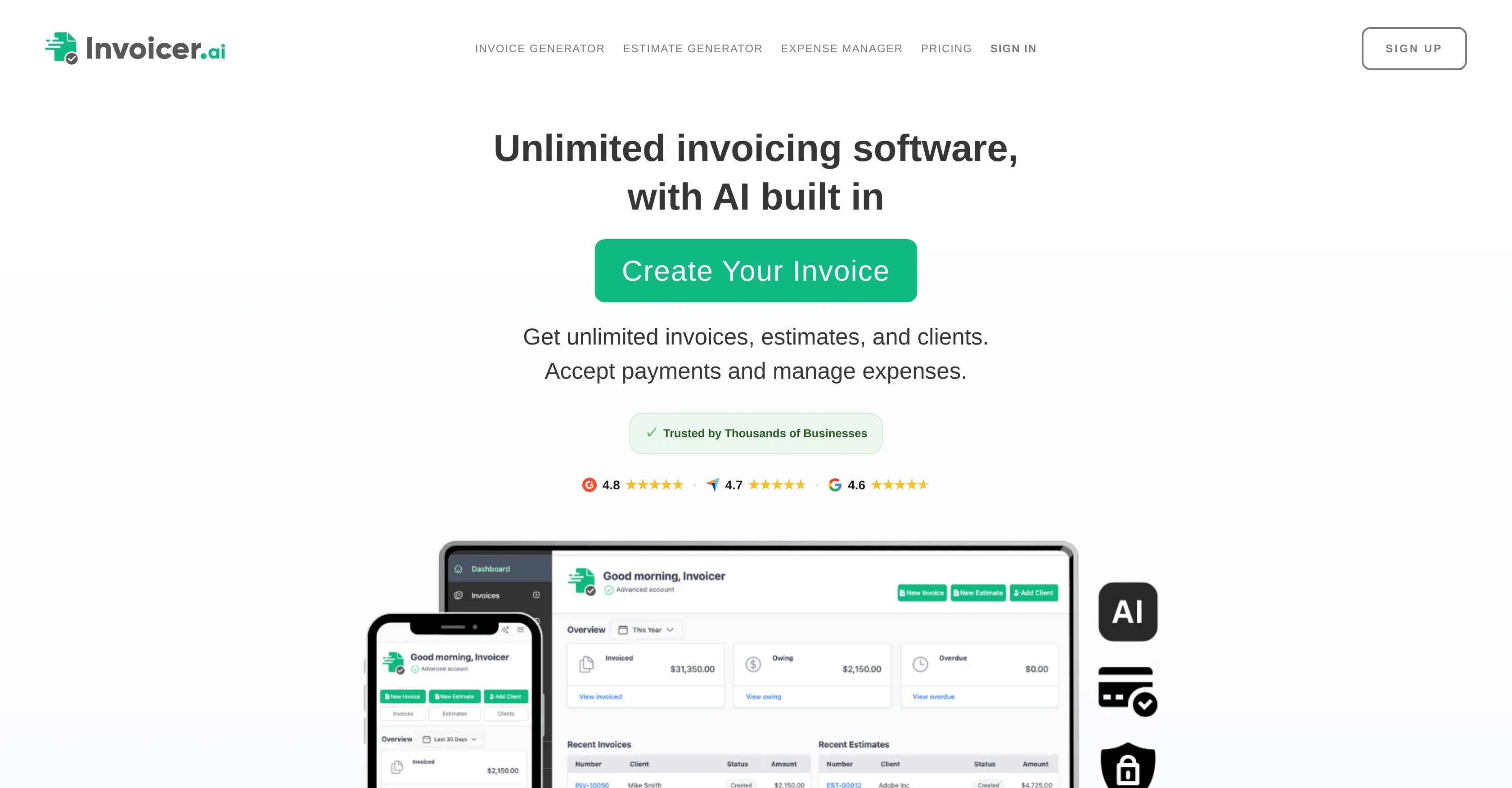 invoicer.ai product preview