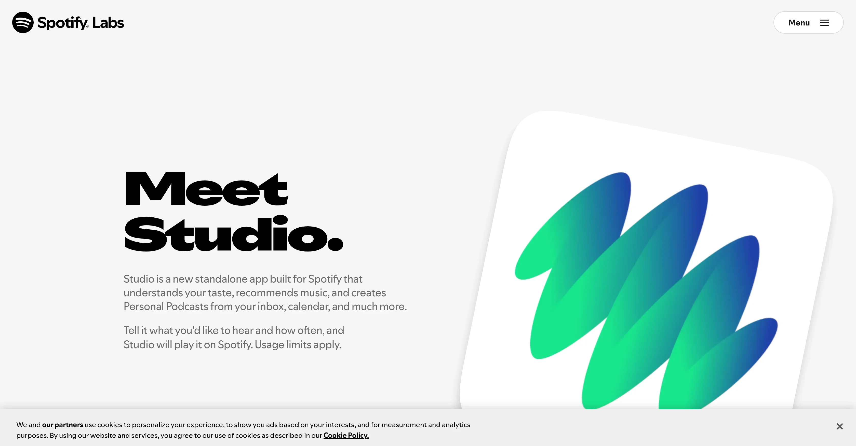 Studio by Spotify Labs product preview
