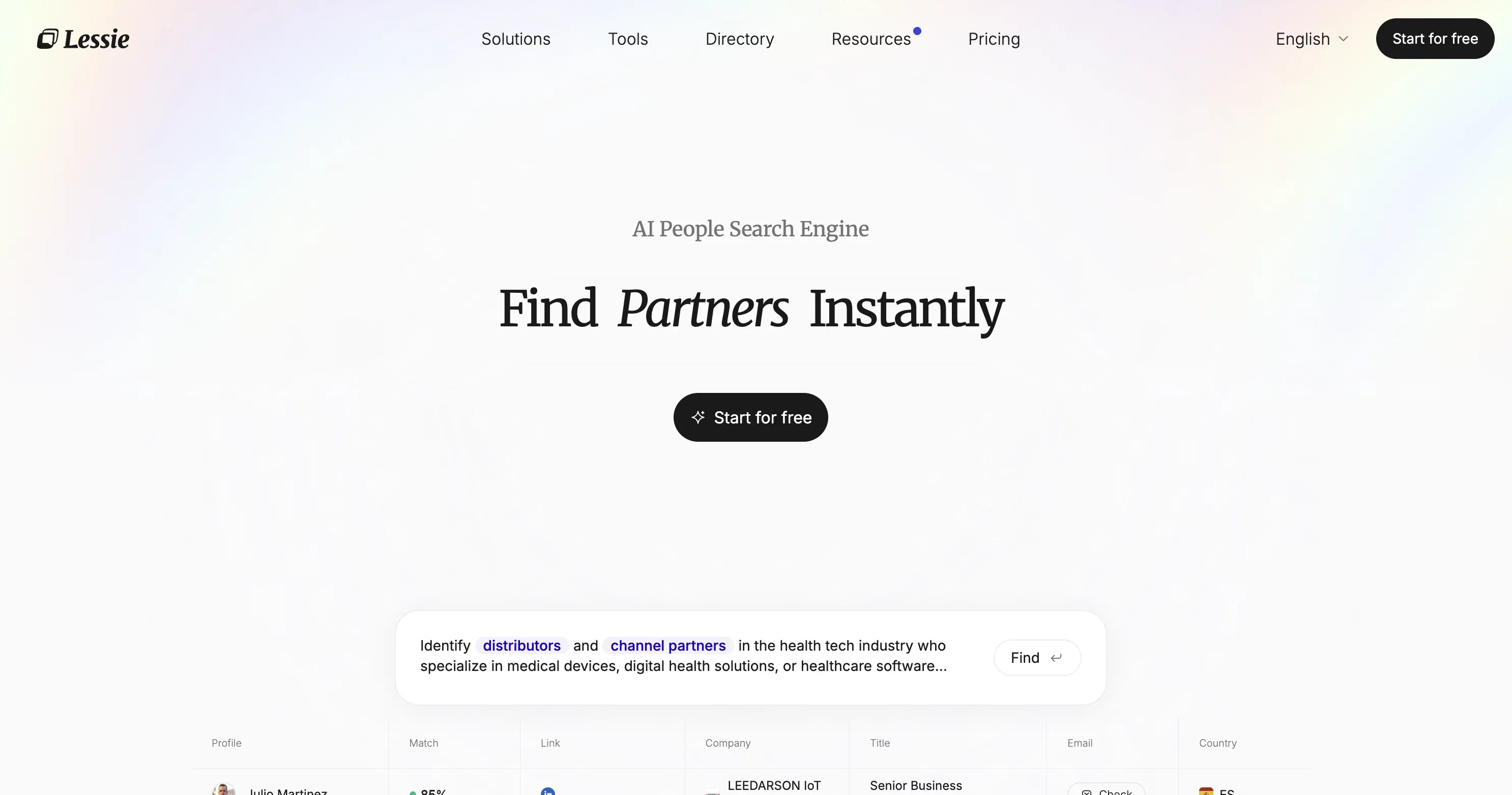 Lessie AI product preview