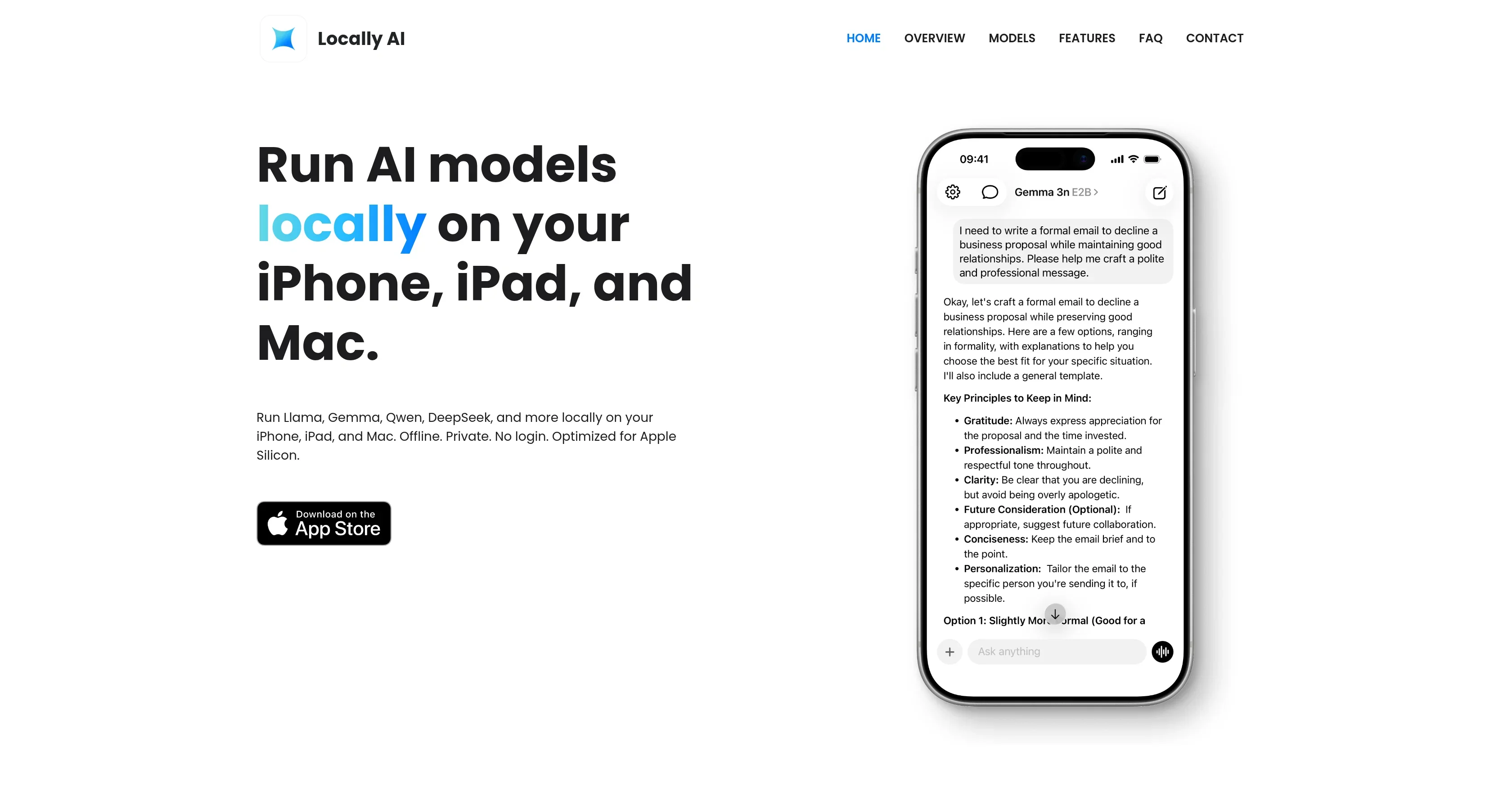 Locally AI product preview
