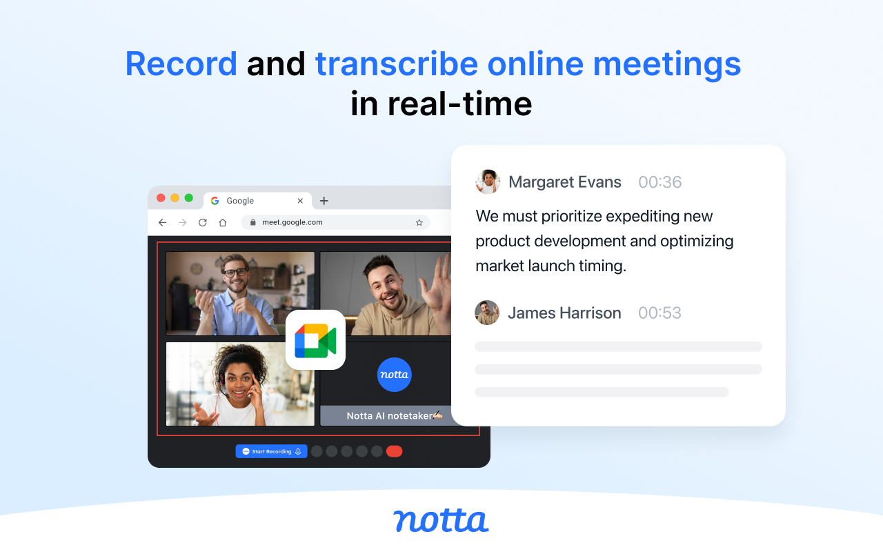 Notta: AI Meeting Notetaker & Audio Transcription product preview