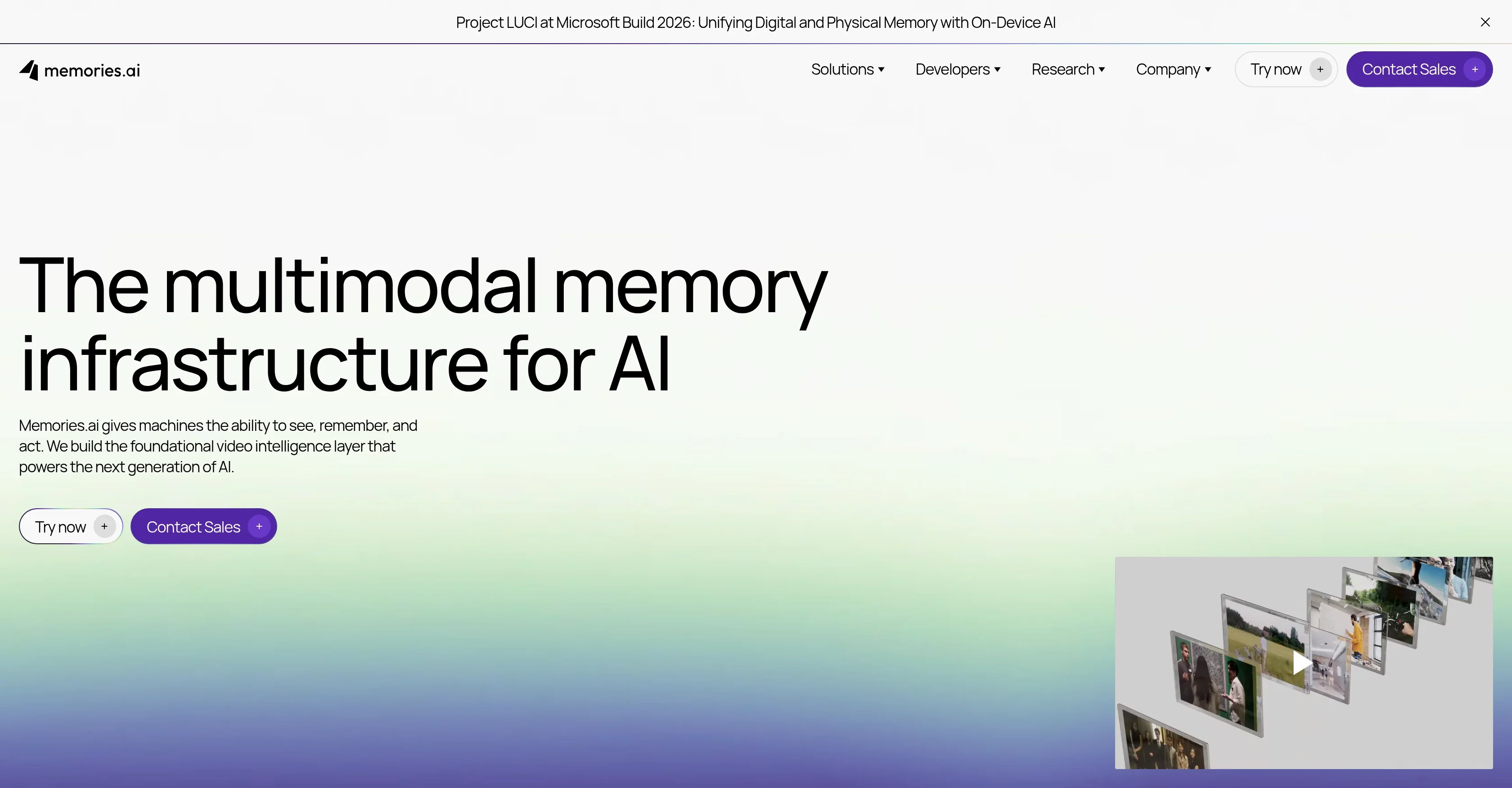 Memories.ai product preview