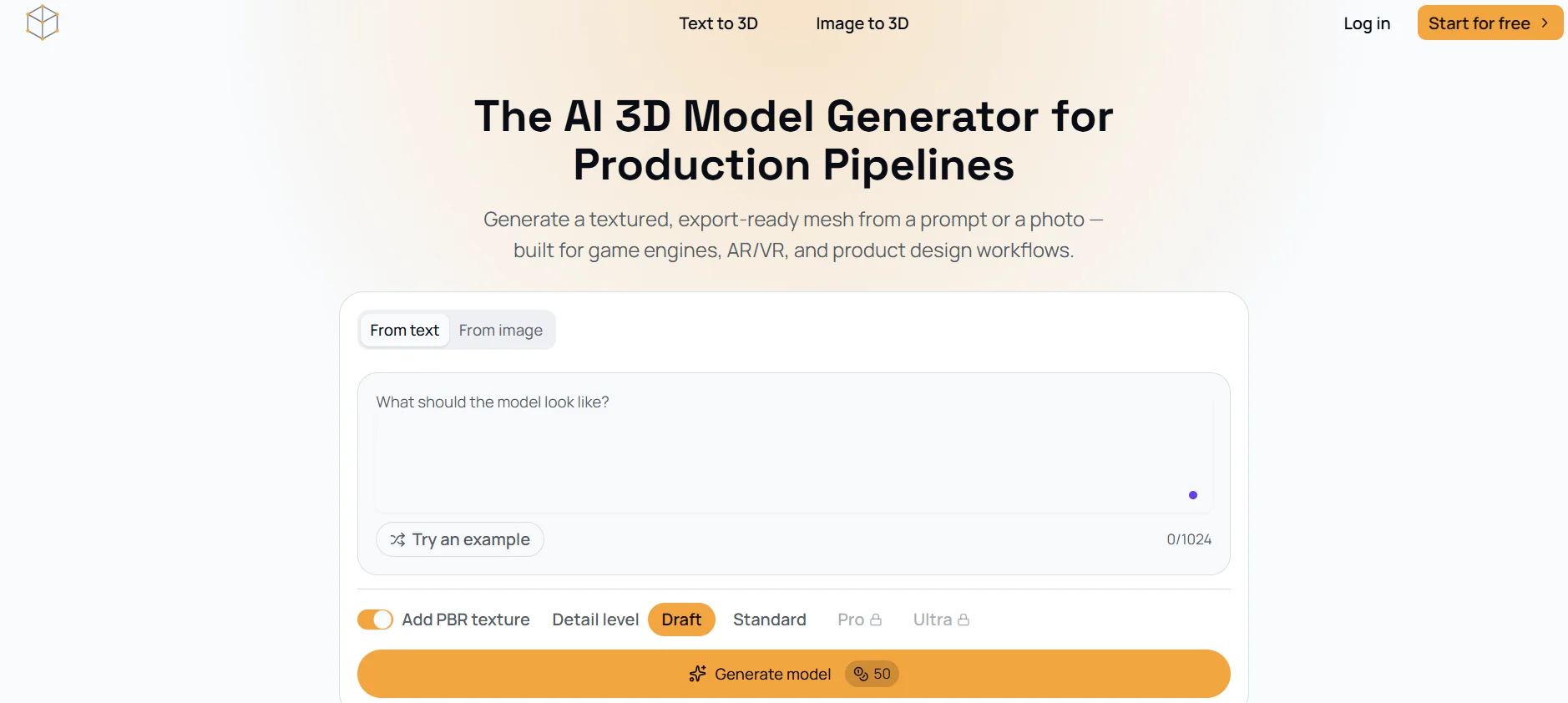 AI 3D Model Generator product preview