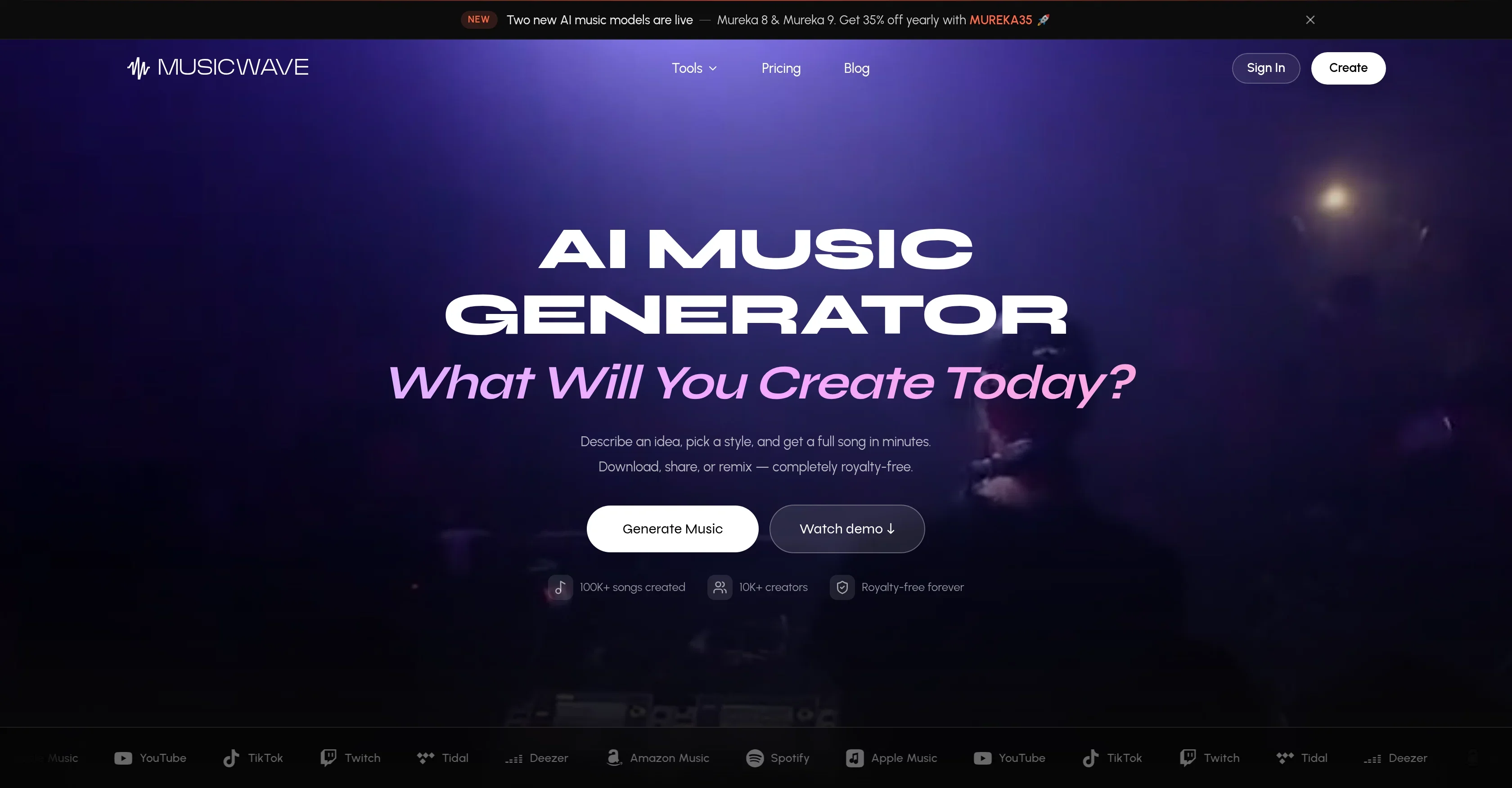 MusicWave.ai product preview