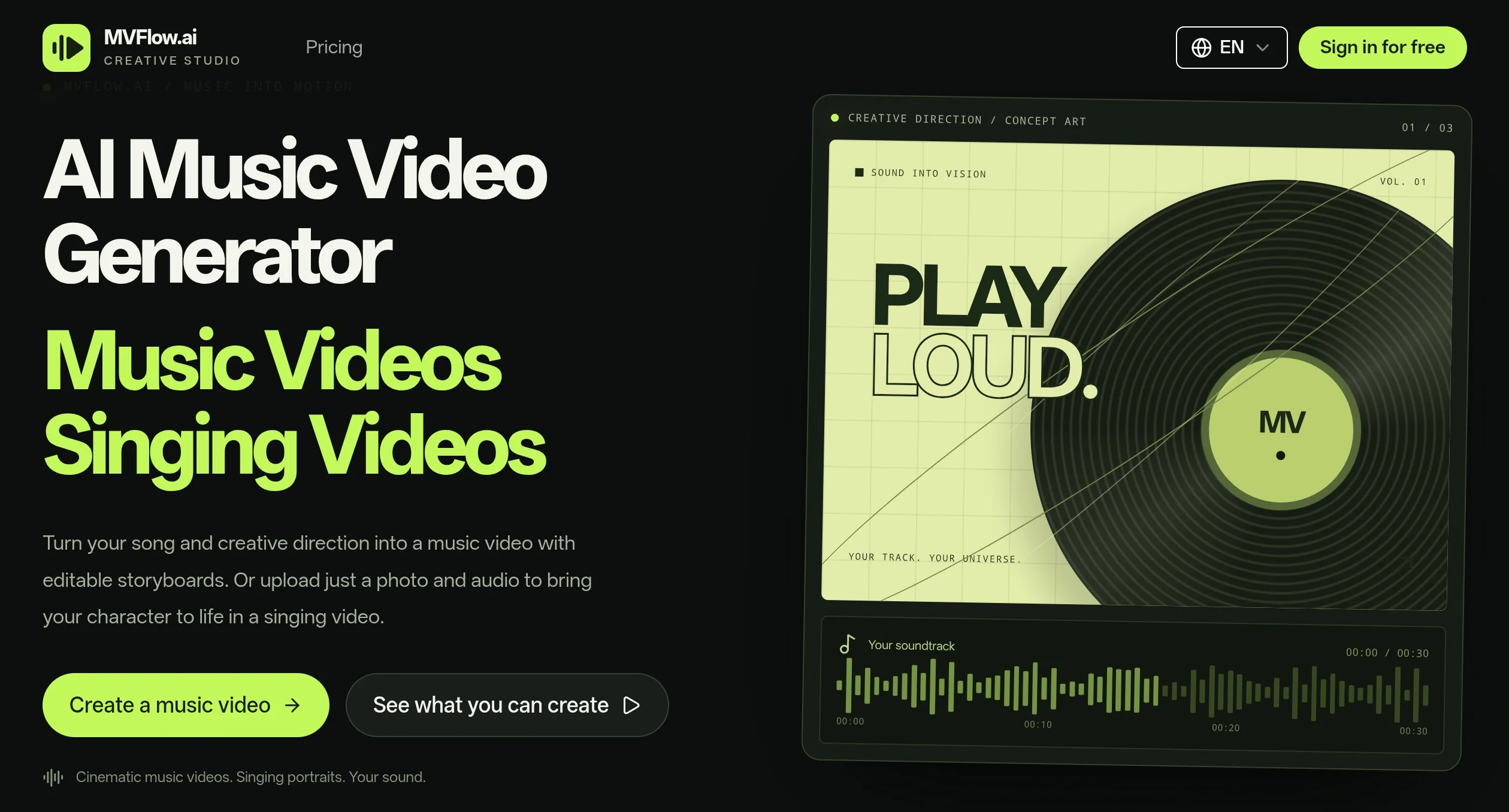 AI Music Video Generator product preview