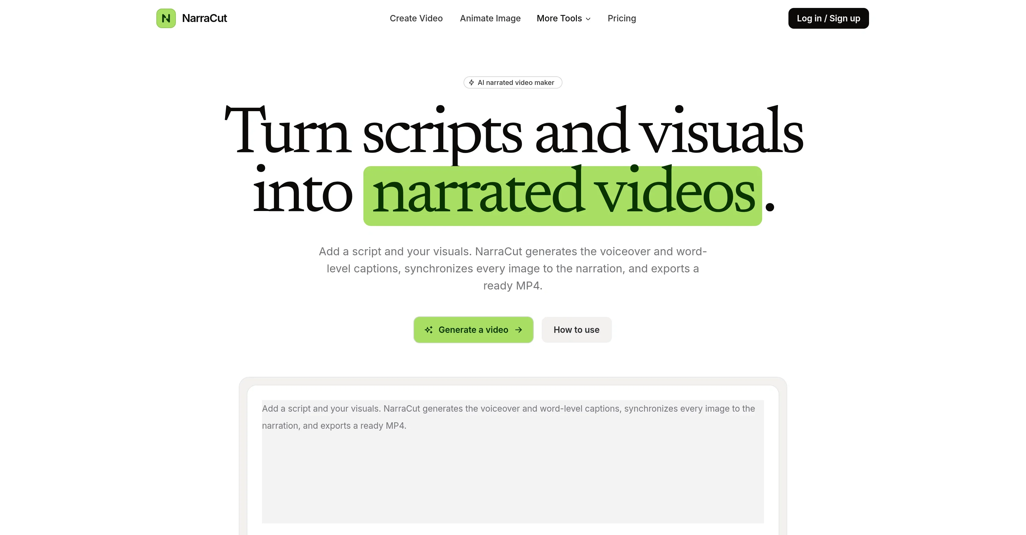 NarraCut product preview