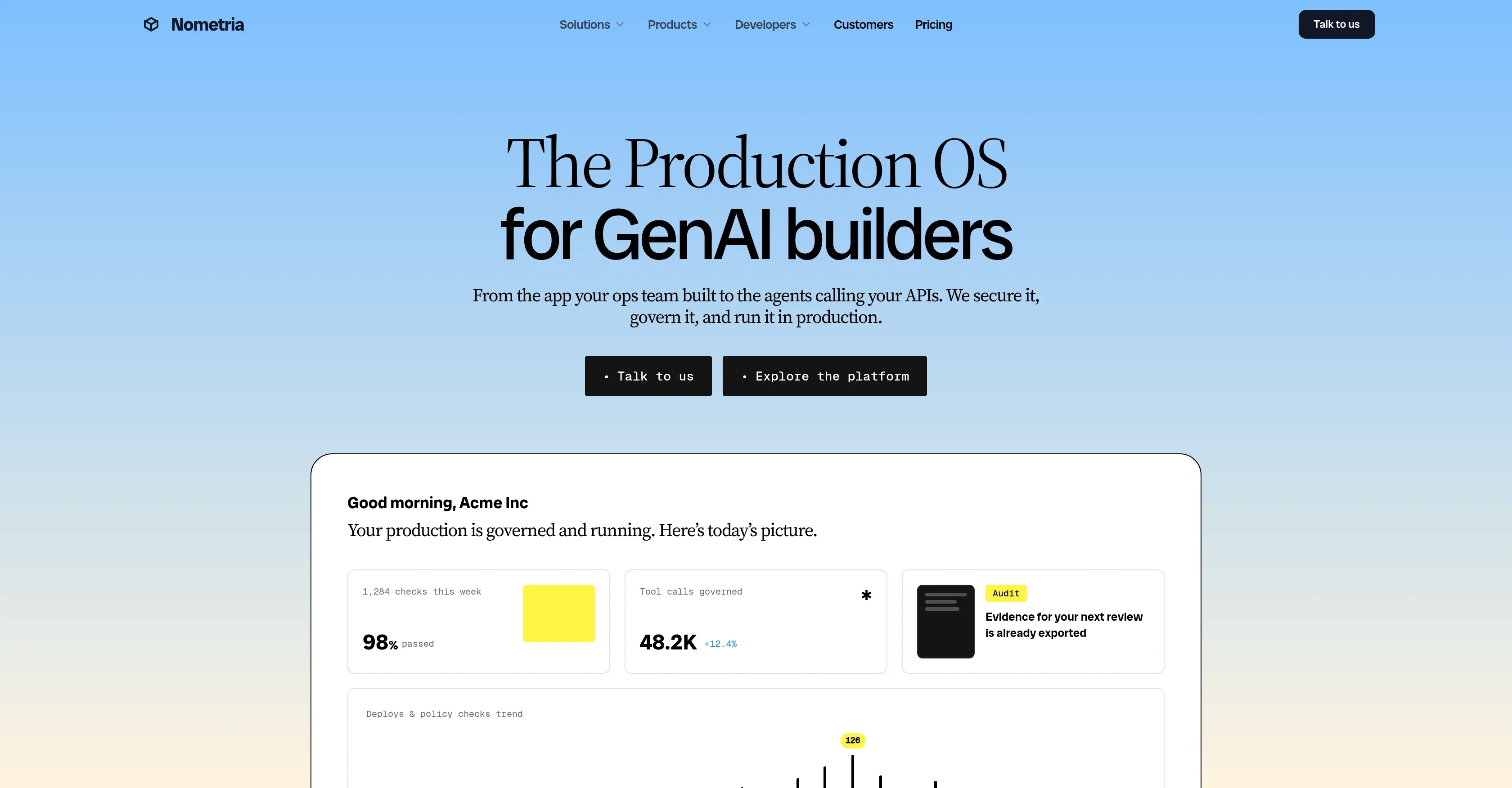 Nometria product preview