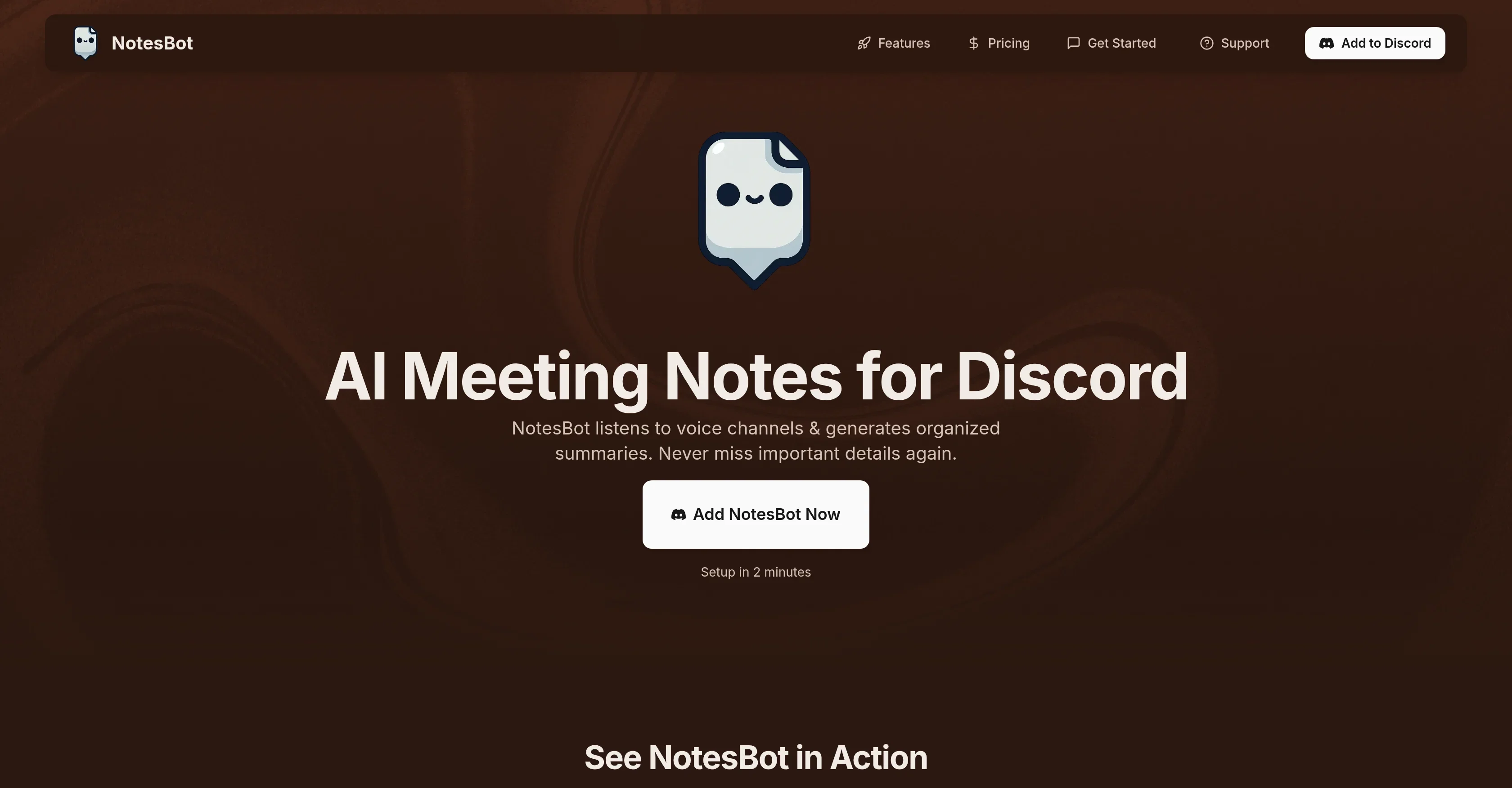 Discord NotesBot product preview
