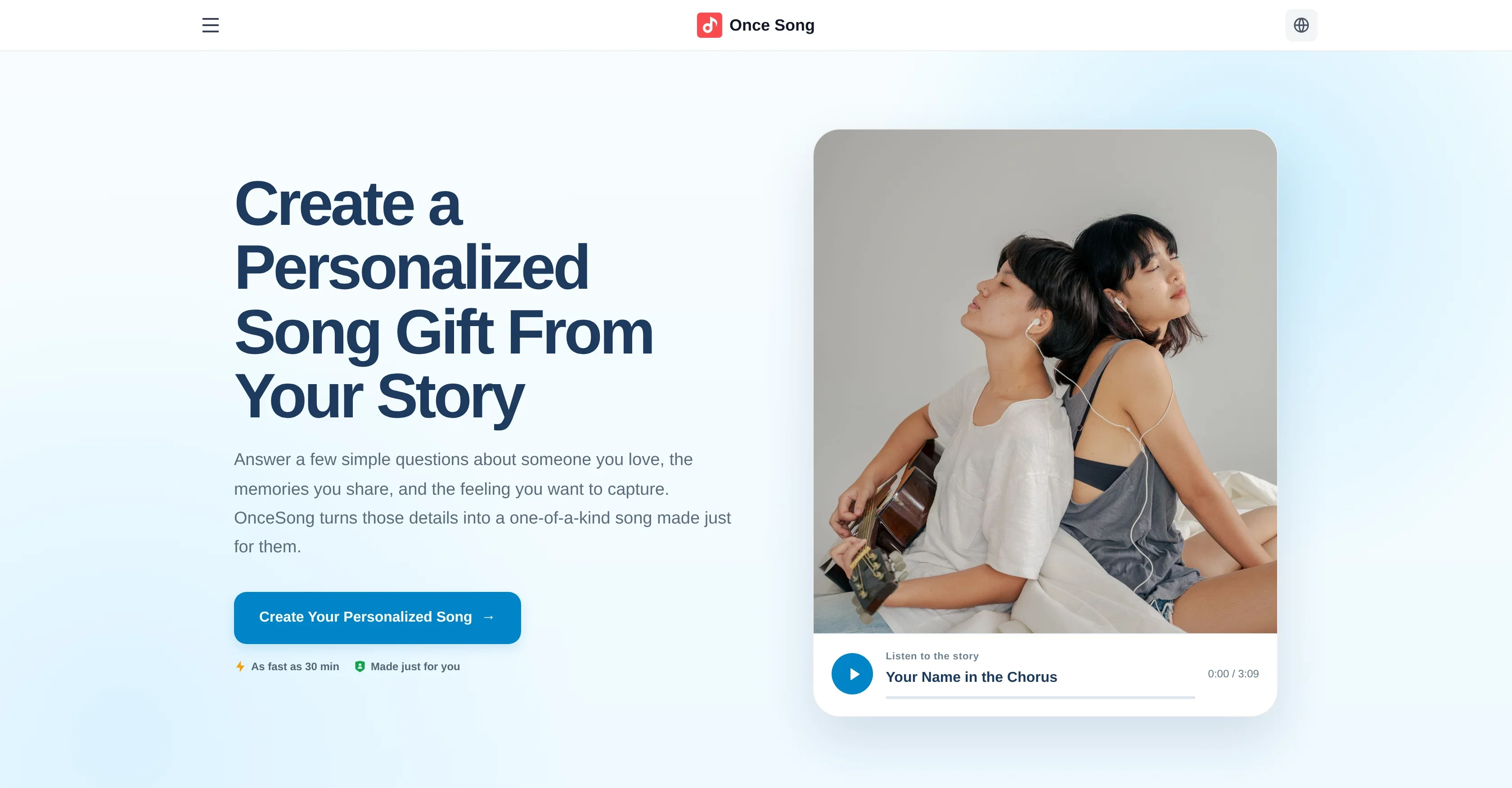 OnceSong product preview