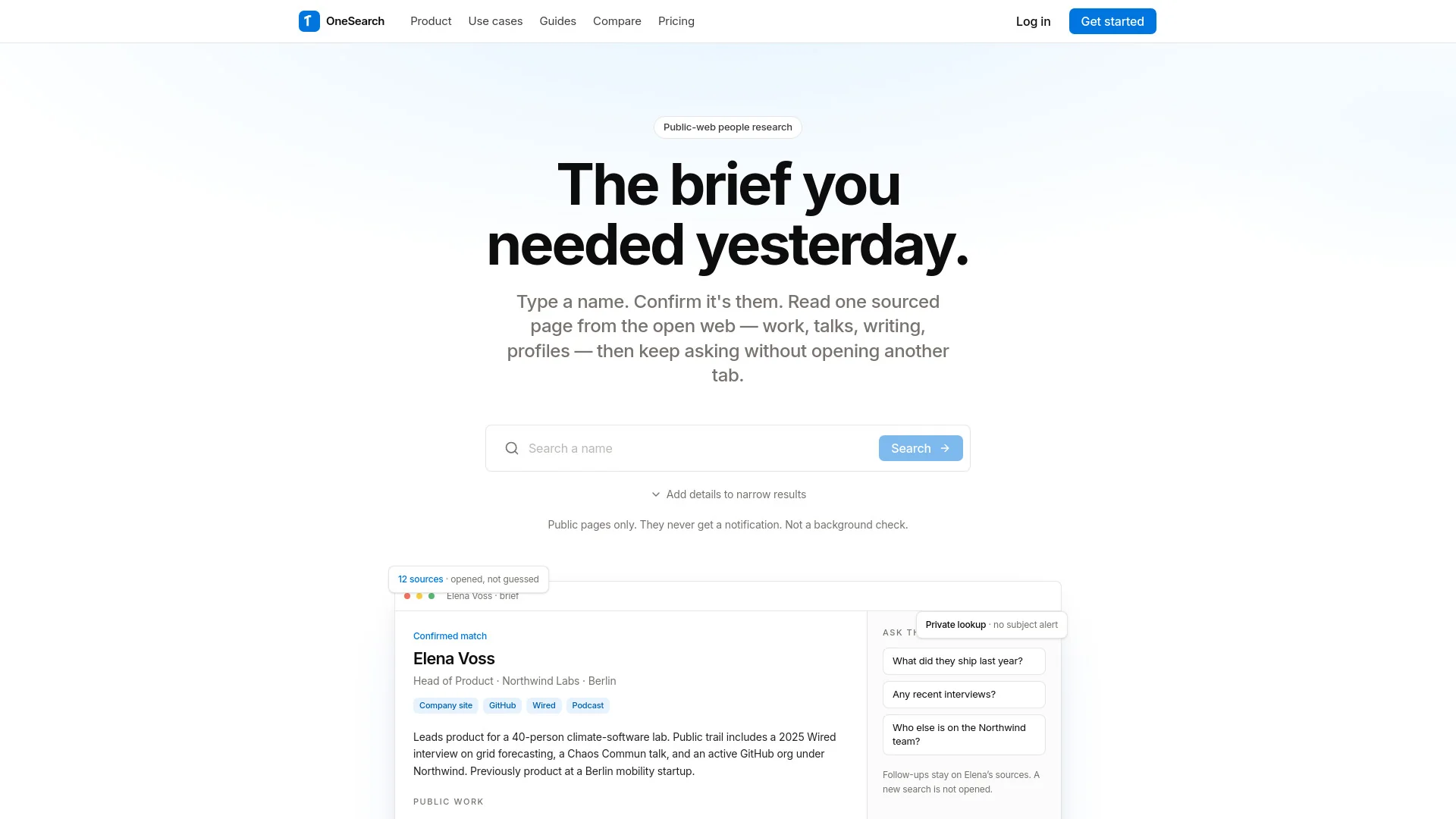 OneSearch - Deepsearch Anyone product preview