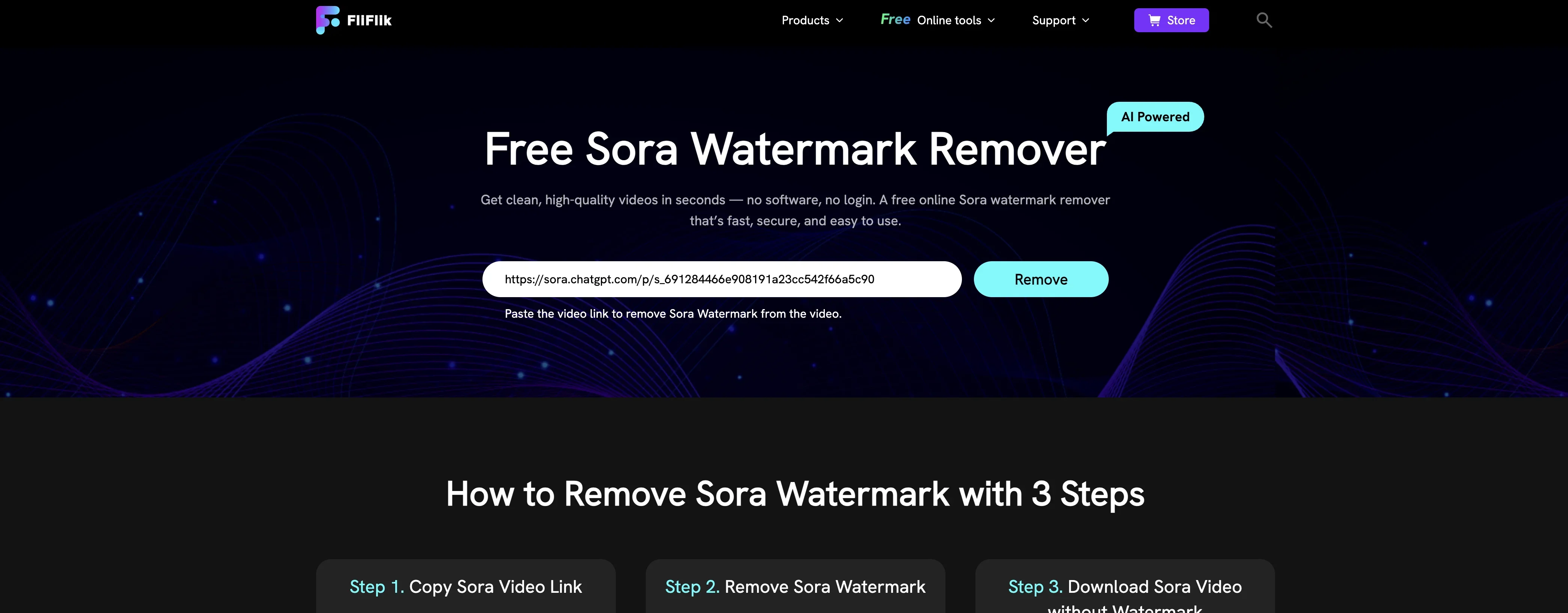 FliFlik Sora Watermark Remover product preview