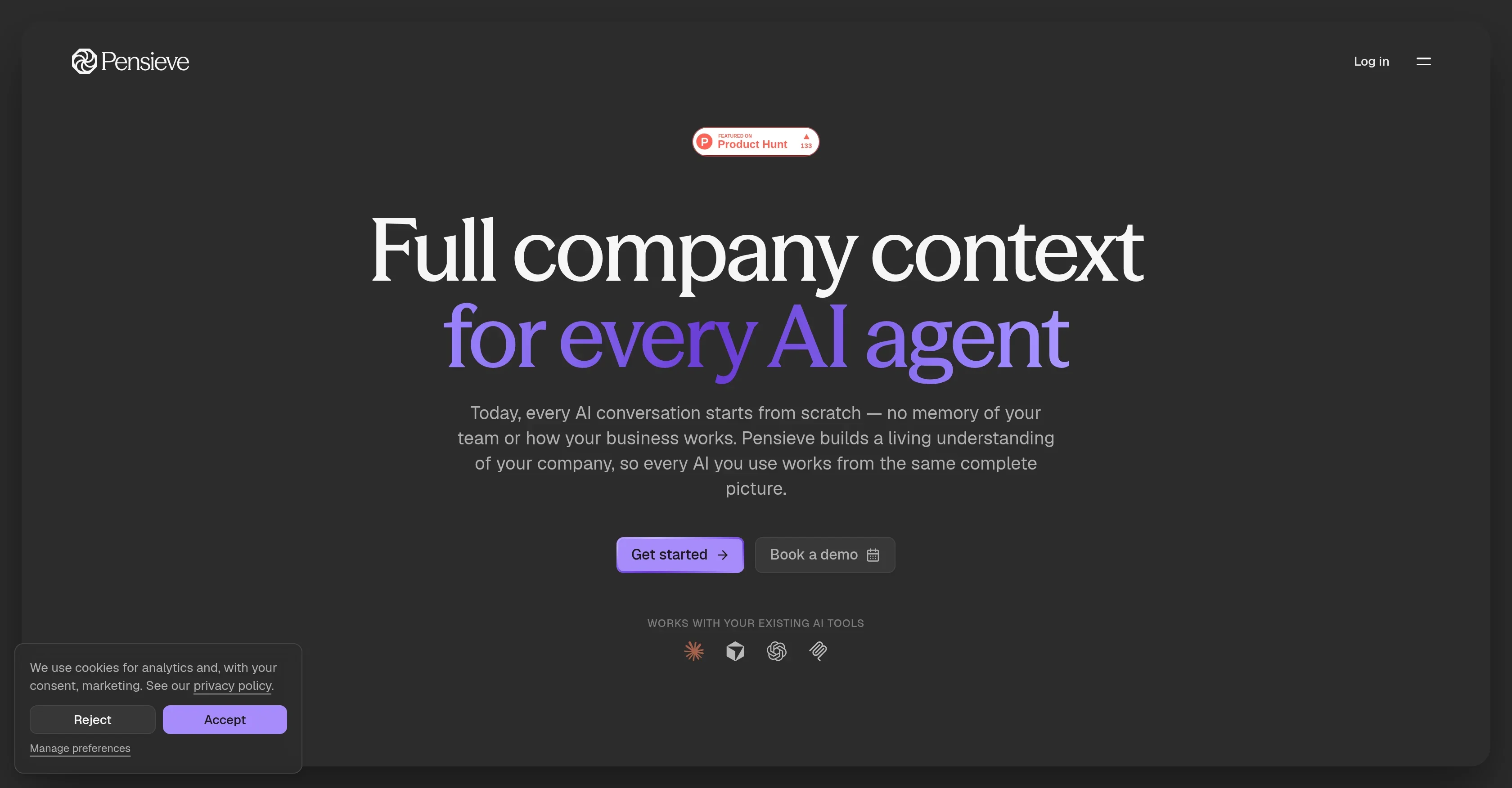 Pensieve.uk product preview