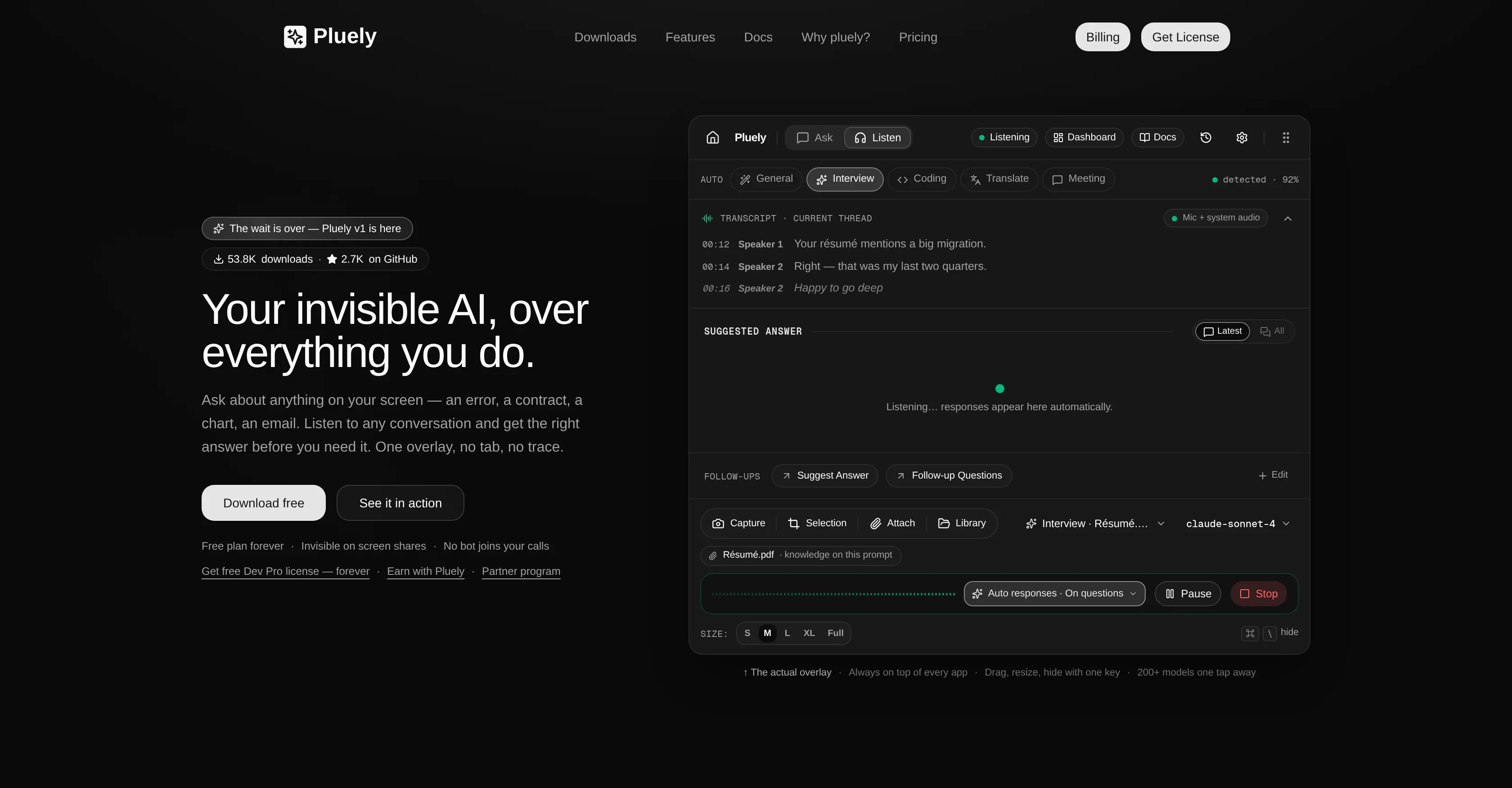 Pluely product preview