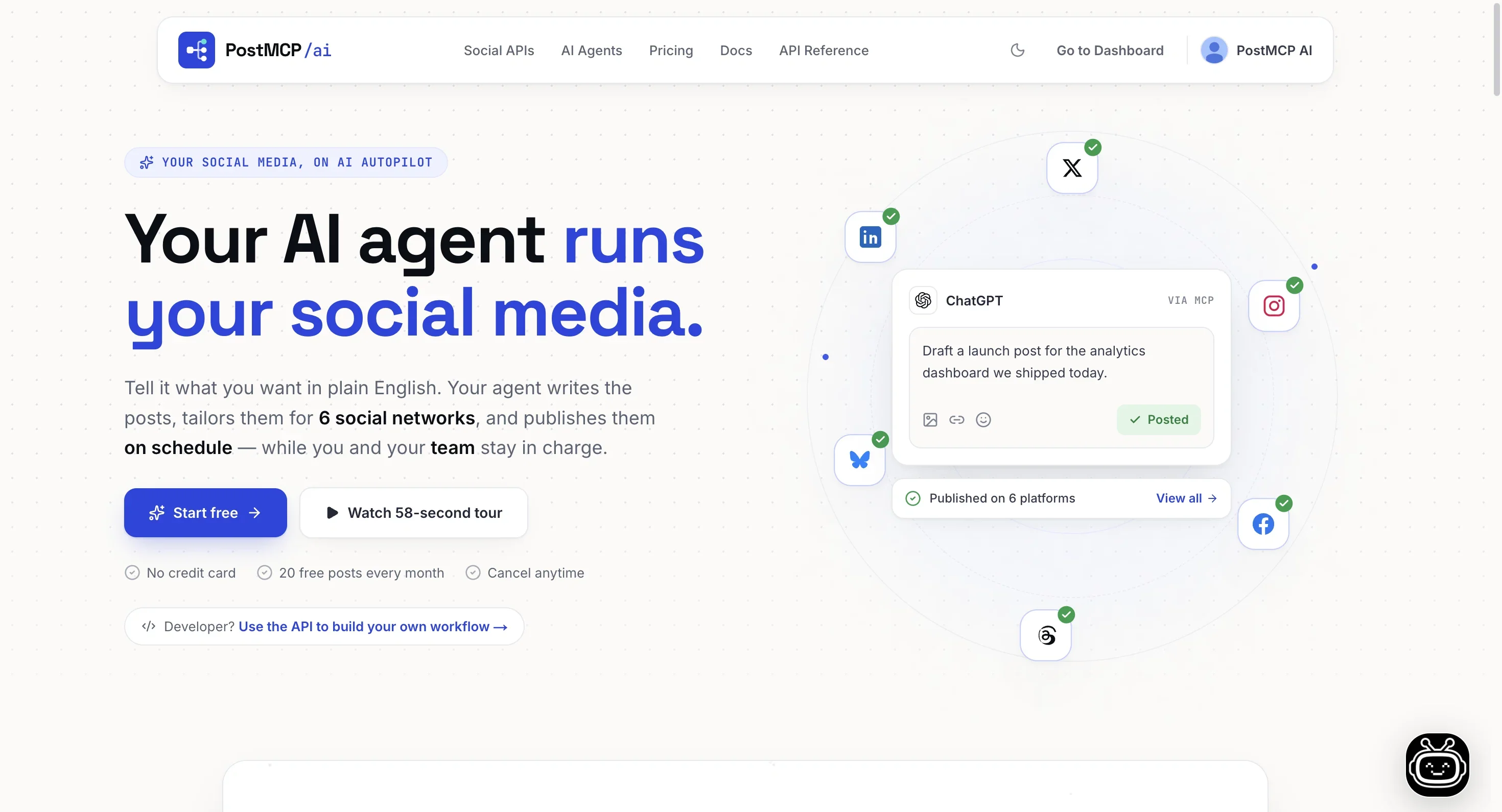Post MCP Ai - Ai For Social Media Scheduling product preview