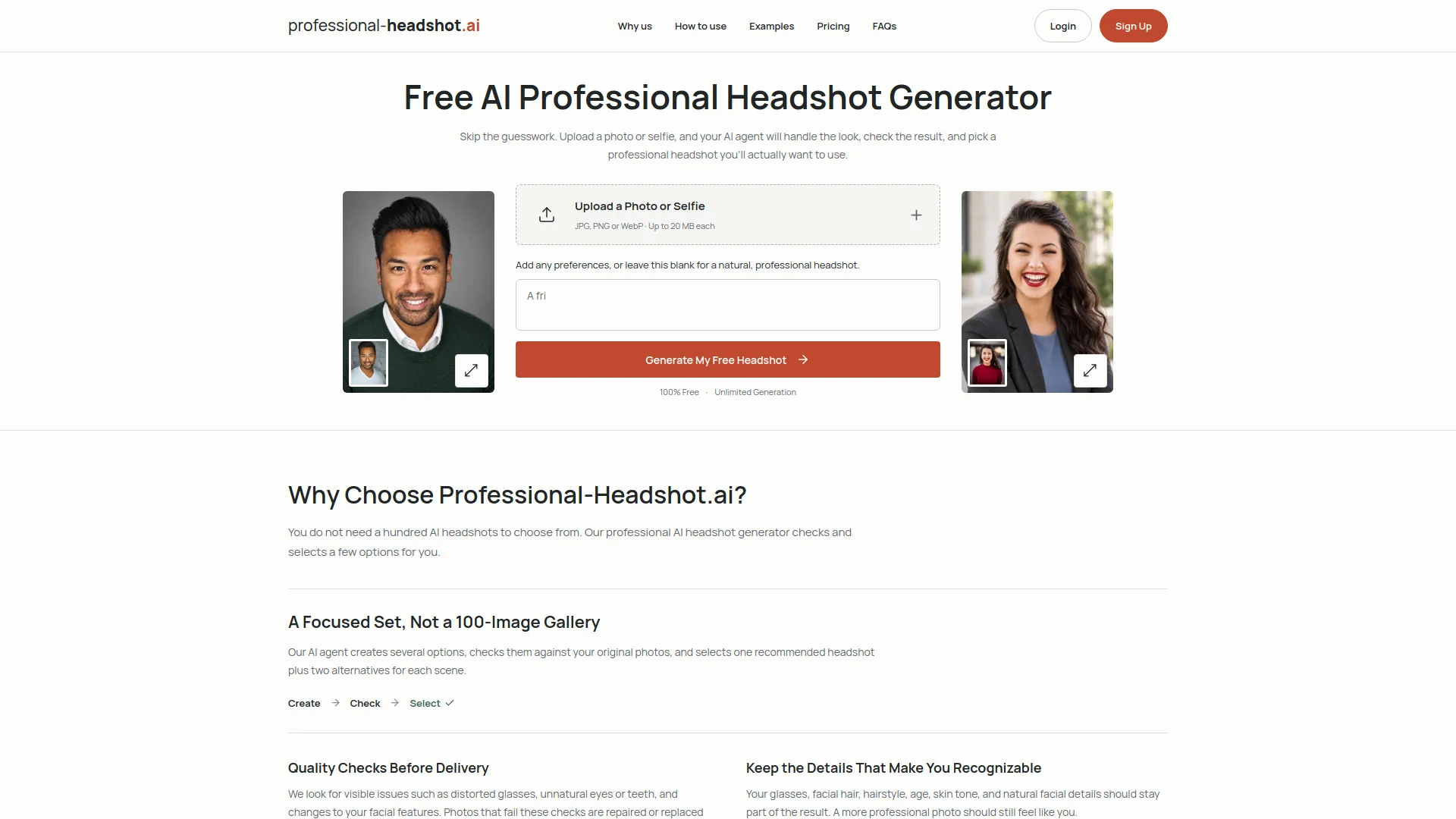 Professional Headshot Generator product preview