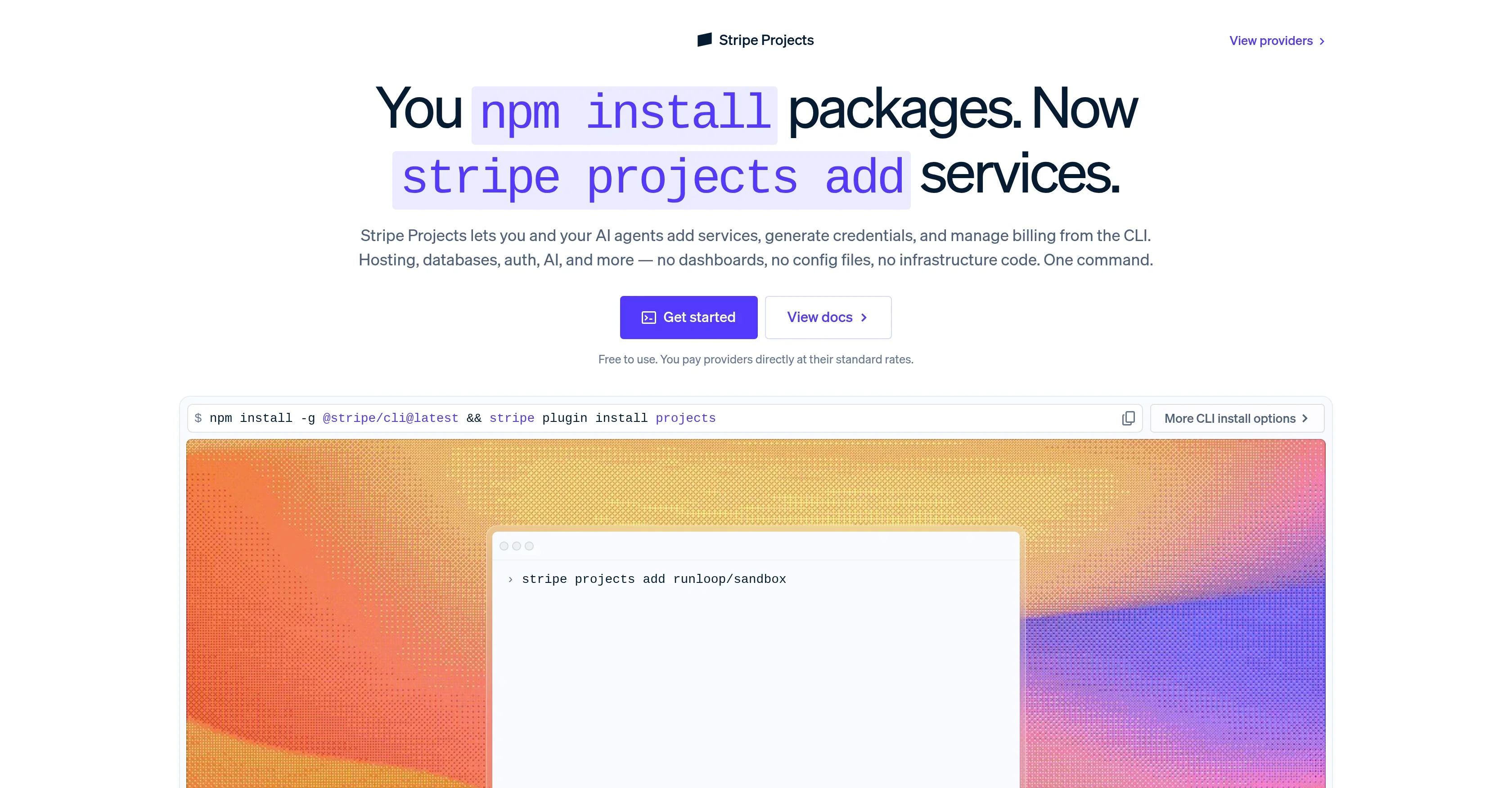 Stripe Projects product preview