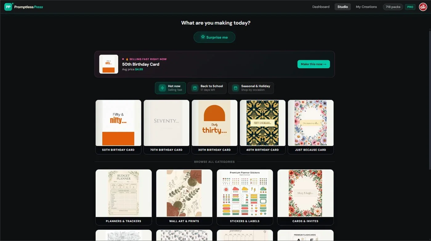 PromptlessPress product preview