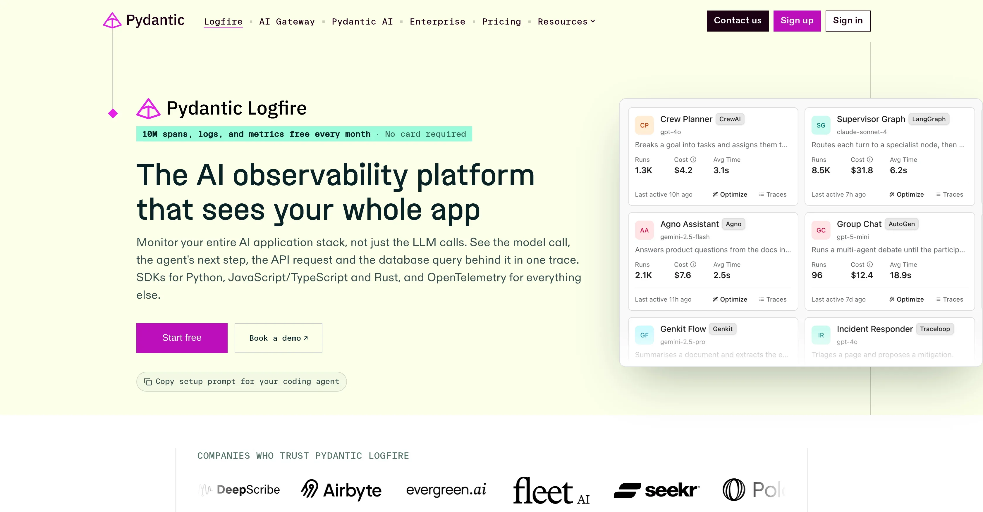 Pydantic Logfire product preview