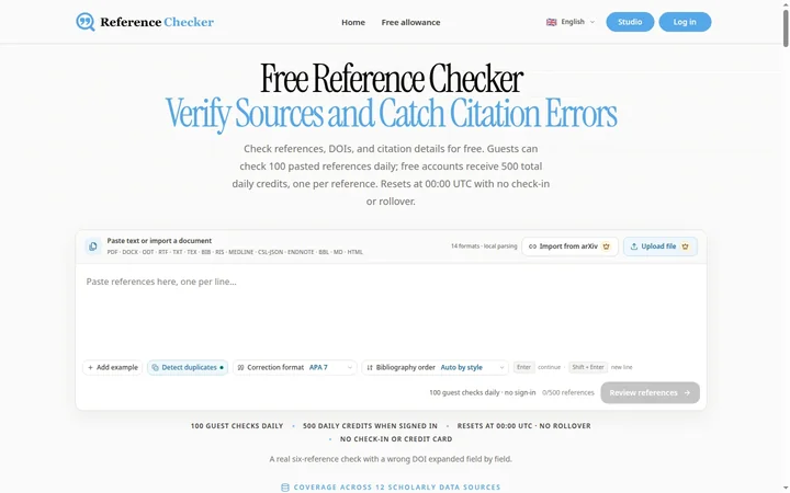 ReferenceChecker.ai product preview