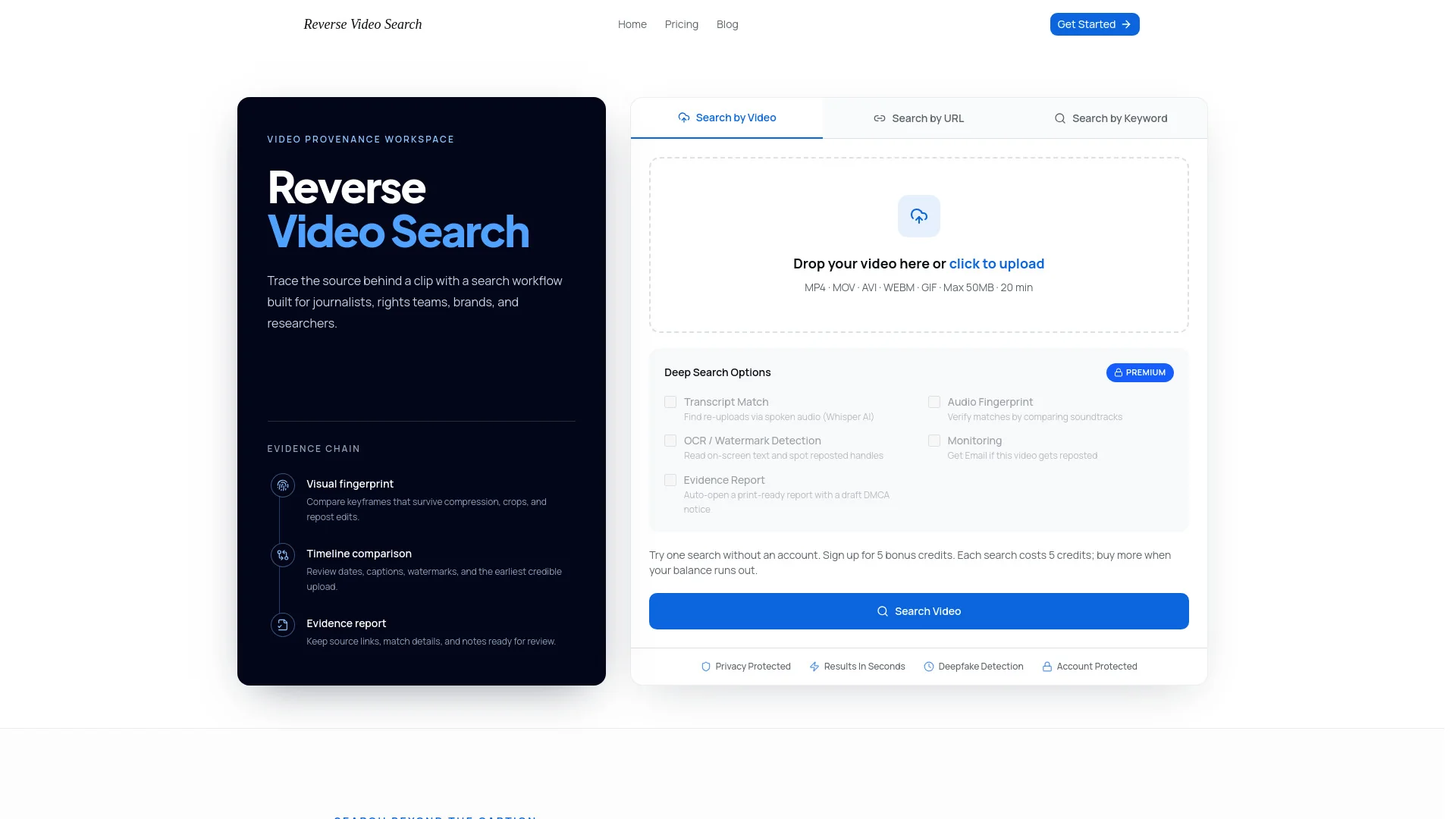 Reverse Video Search product preview