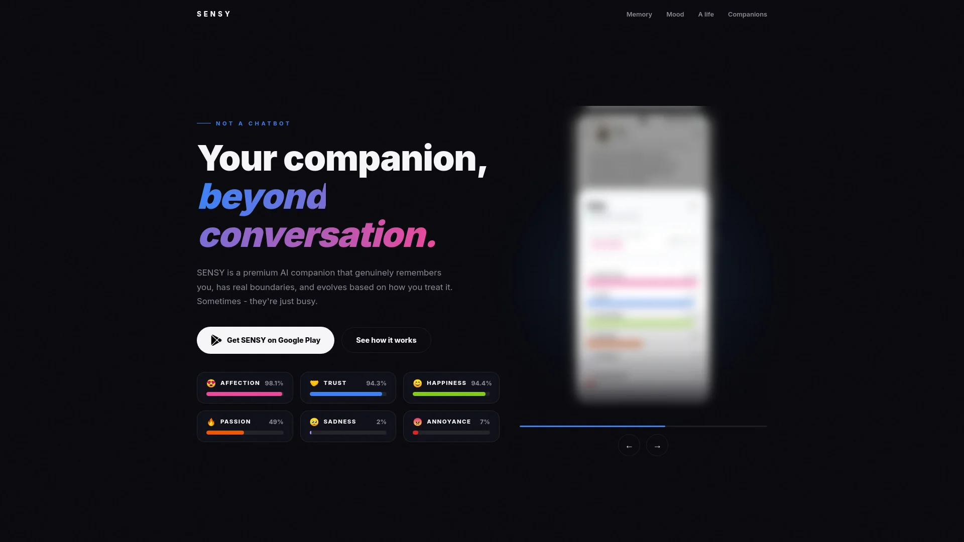 SENSY AI - Real AI Companion product preview