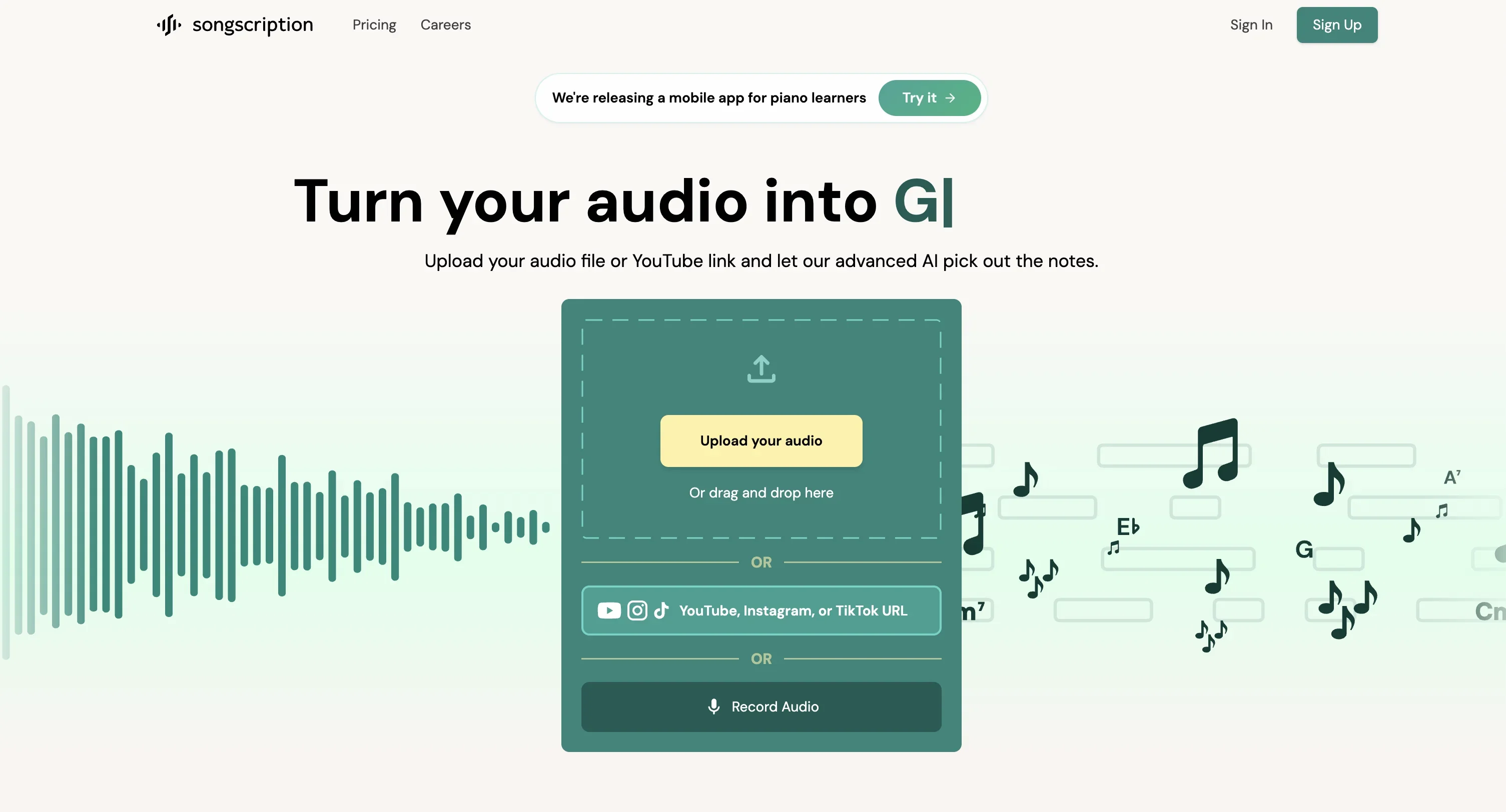 Songscription AI product preview