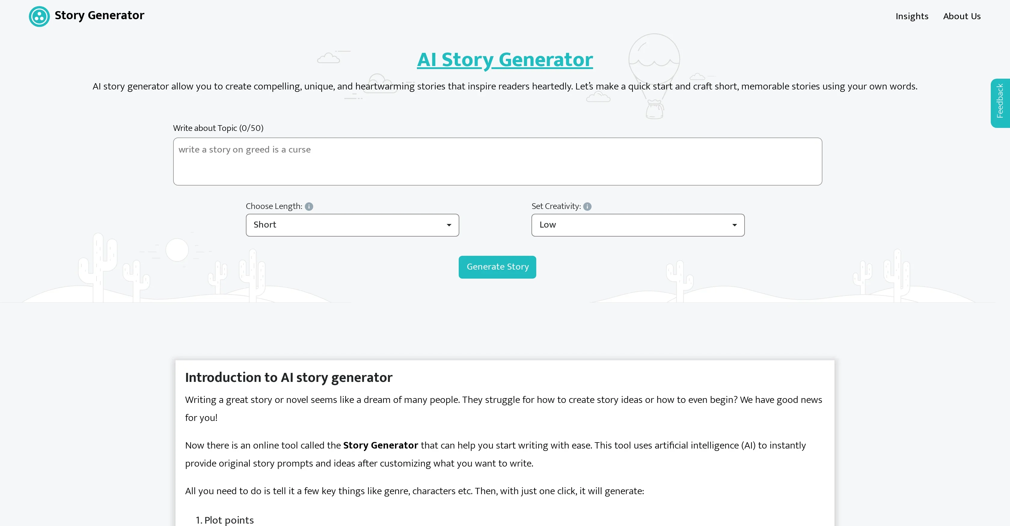 AIStoryGenerator.com product preview