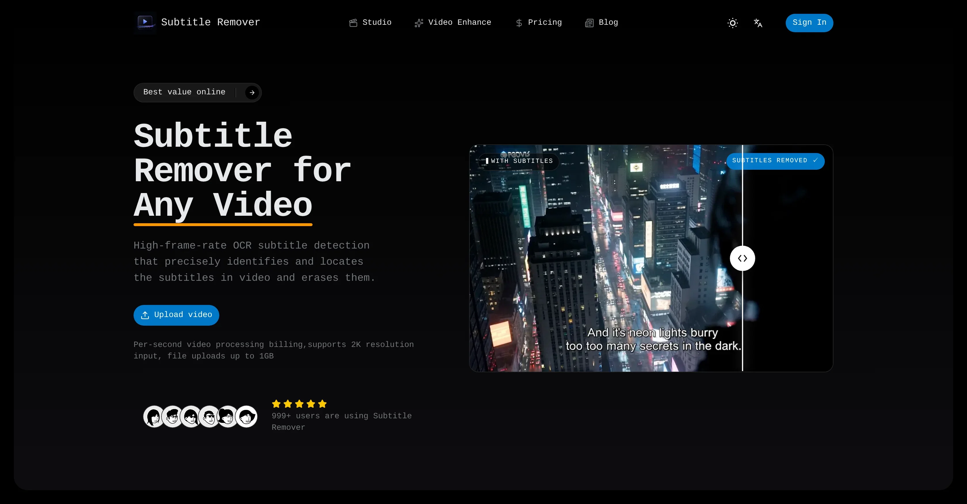 Subtitle Remover product preview