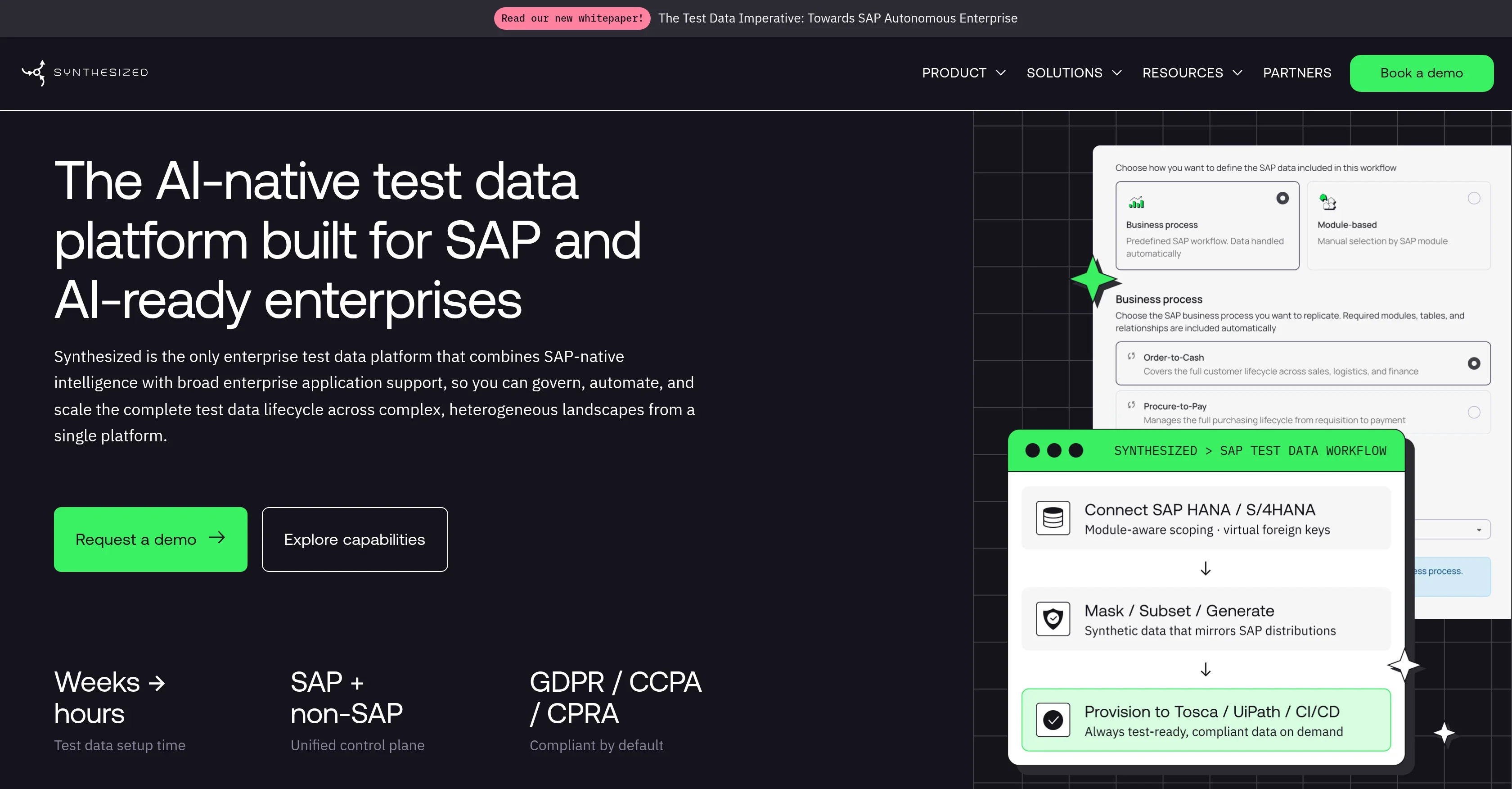 Synthesized SAP product preview