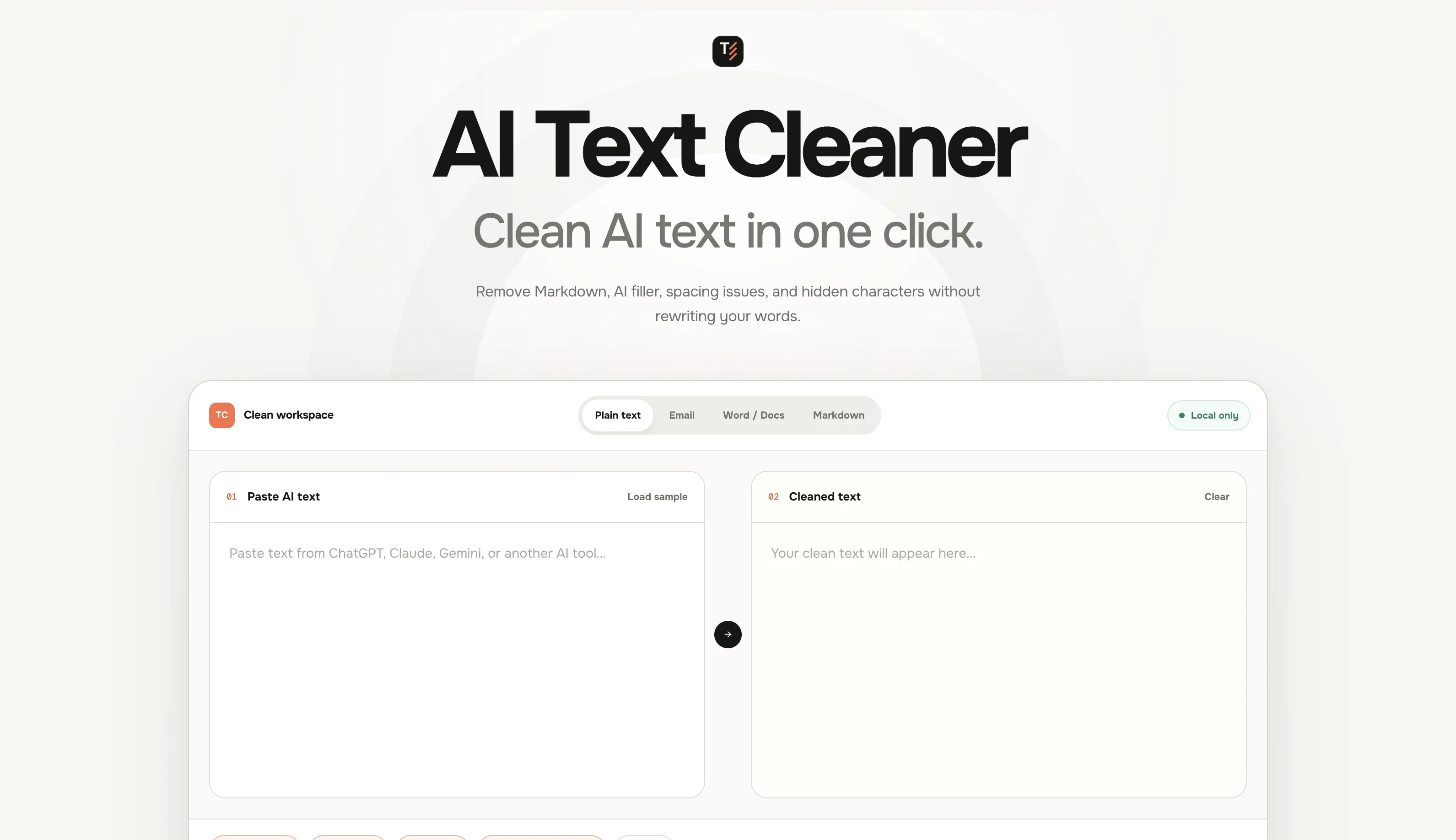 TextCleaner product preview