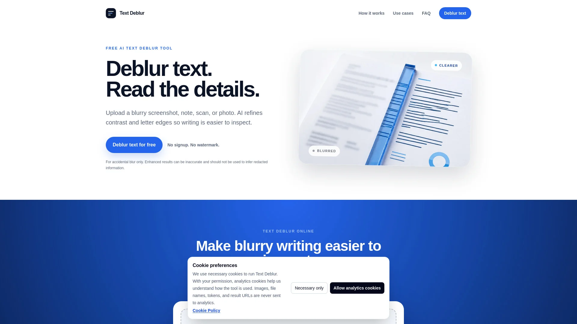Text Deblur product preview