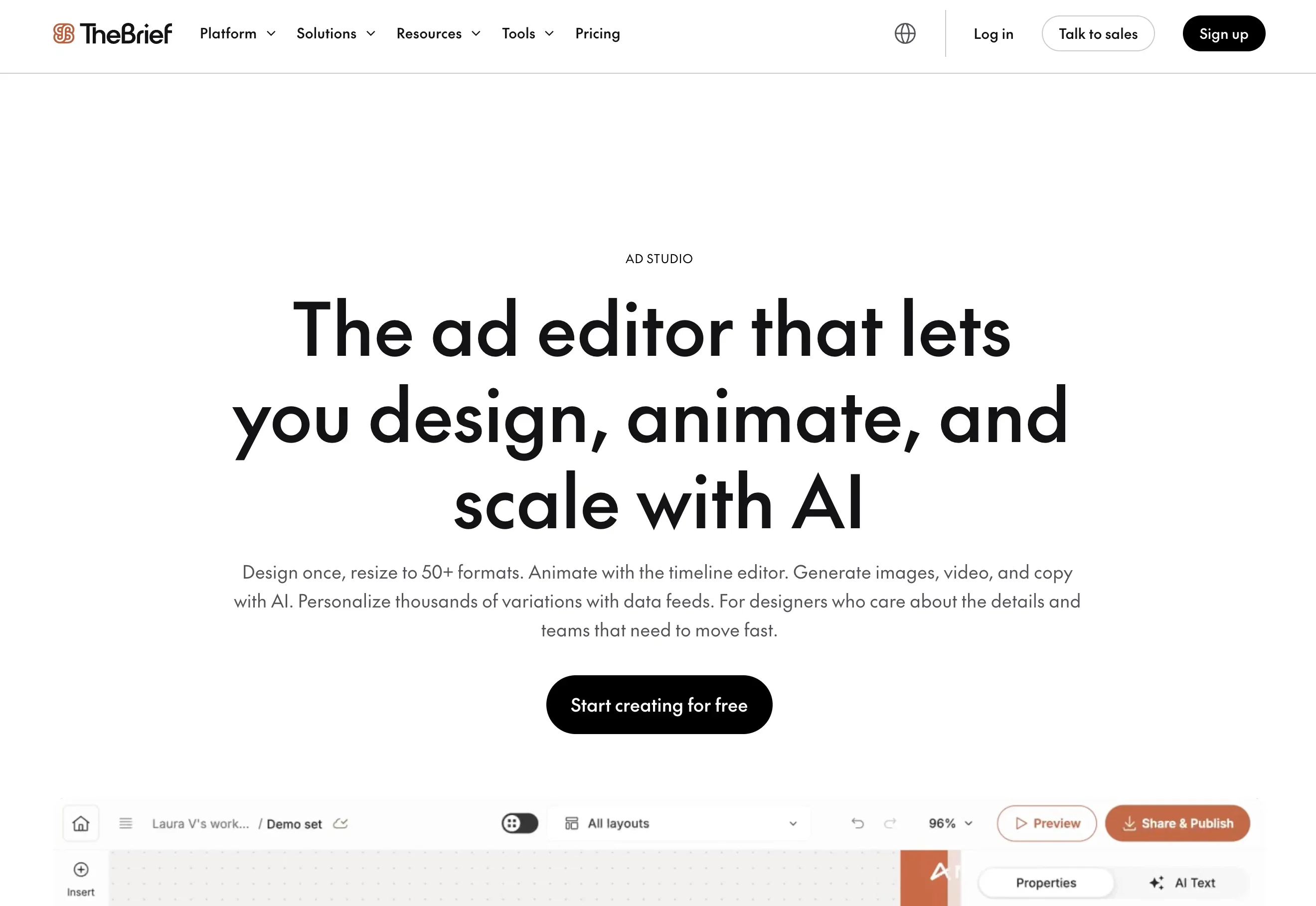 Ad Studio by The Brief product preview