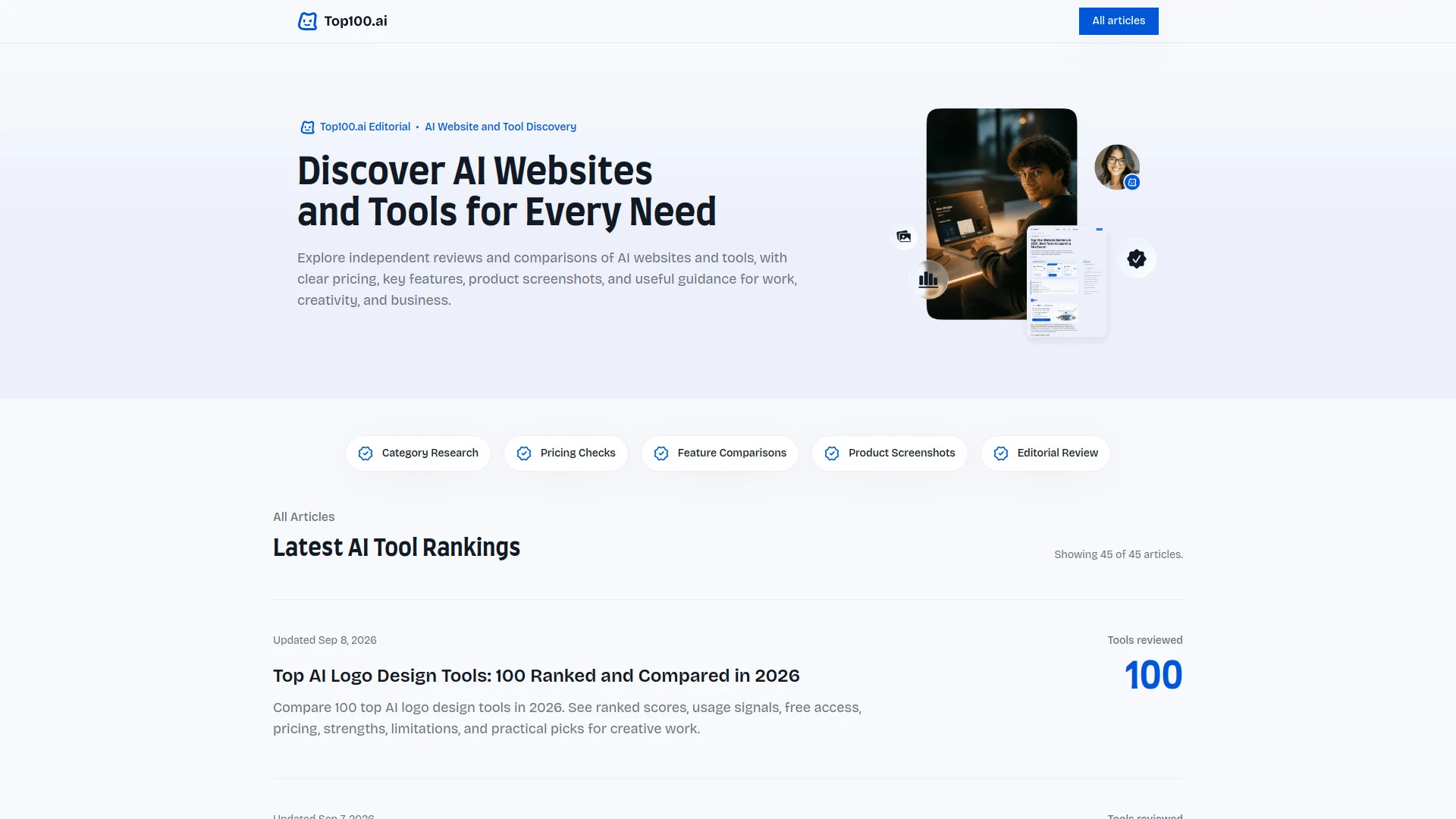 Top100.ai product preview