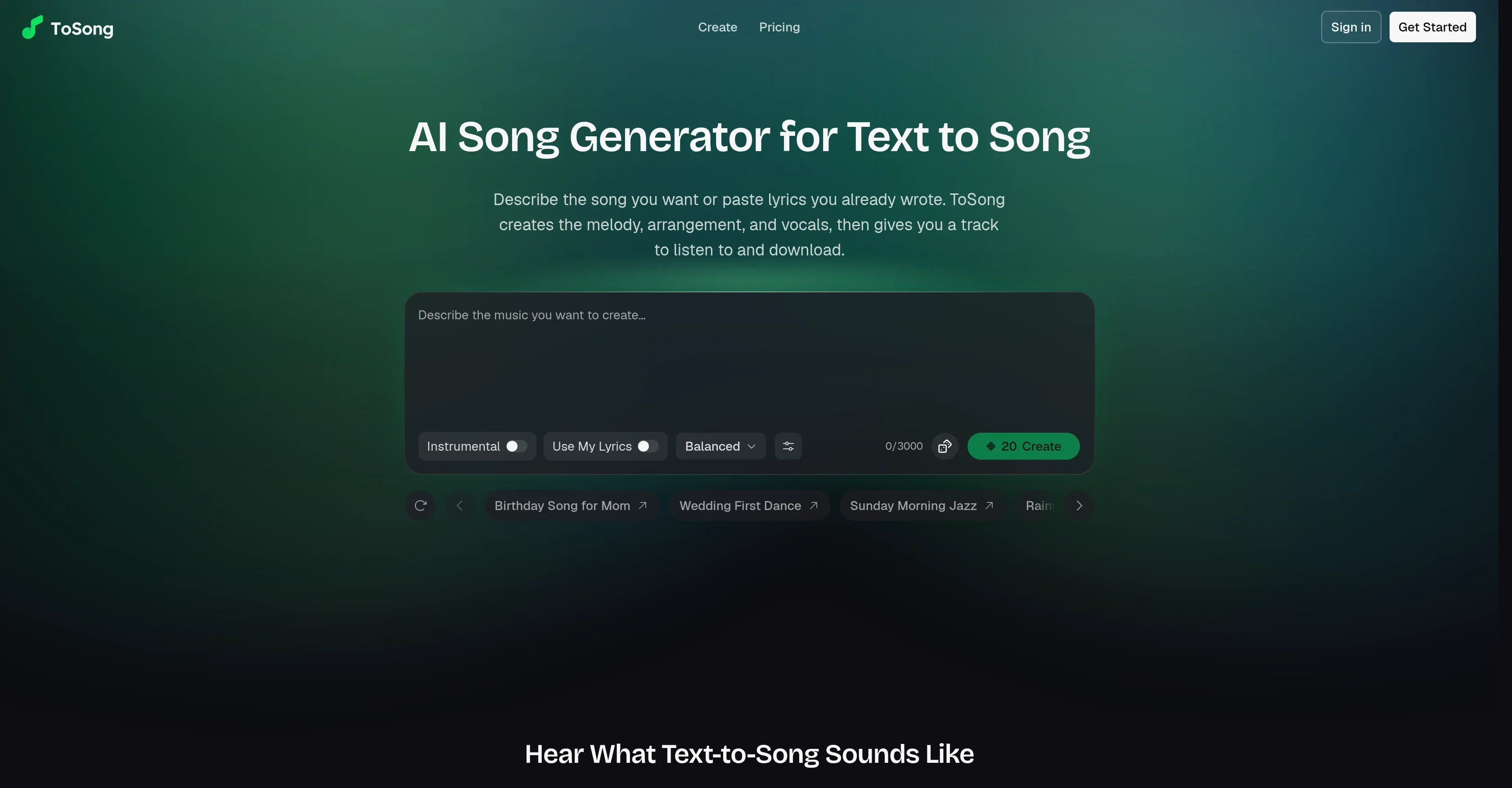 ToSong product preview