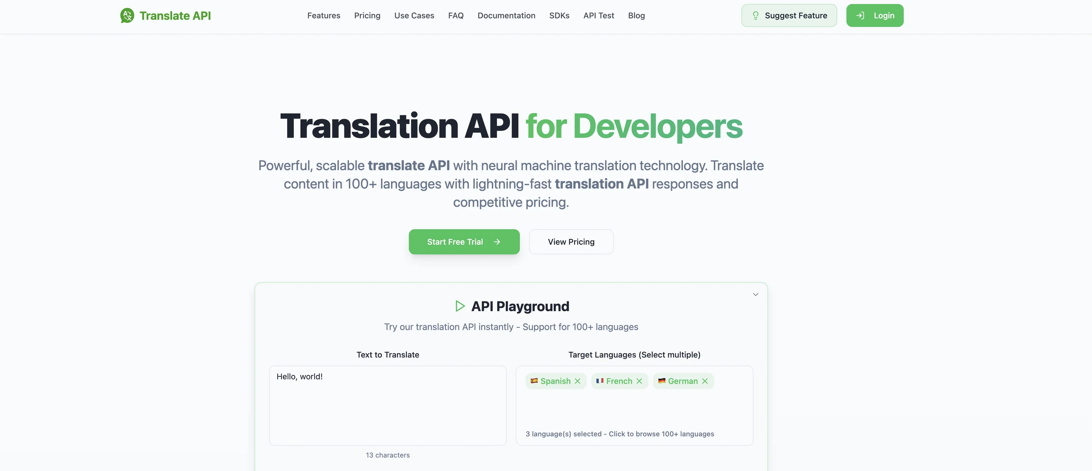 Translation-API.com product preview