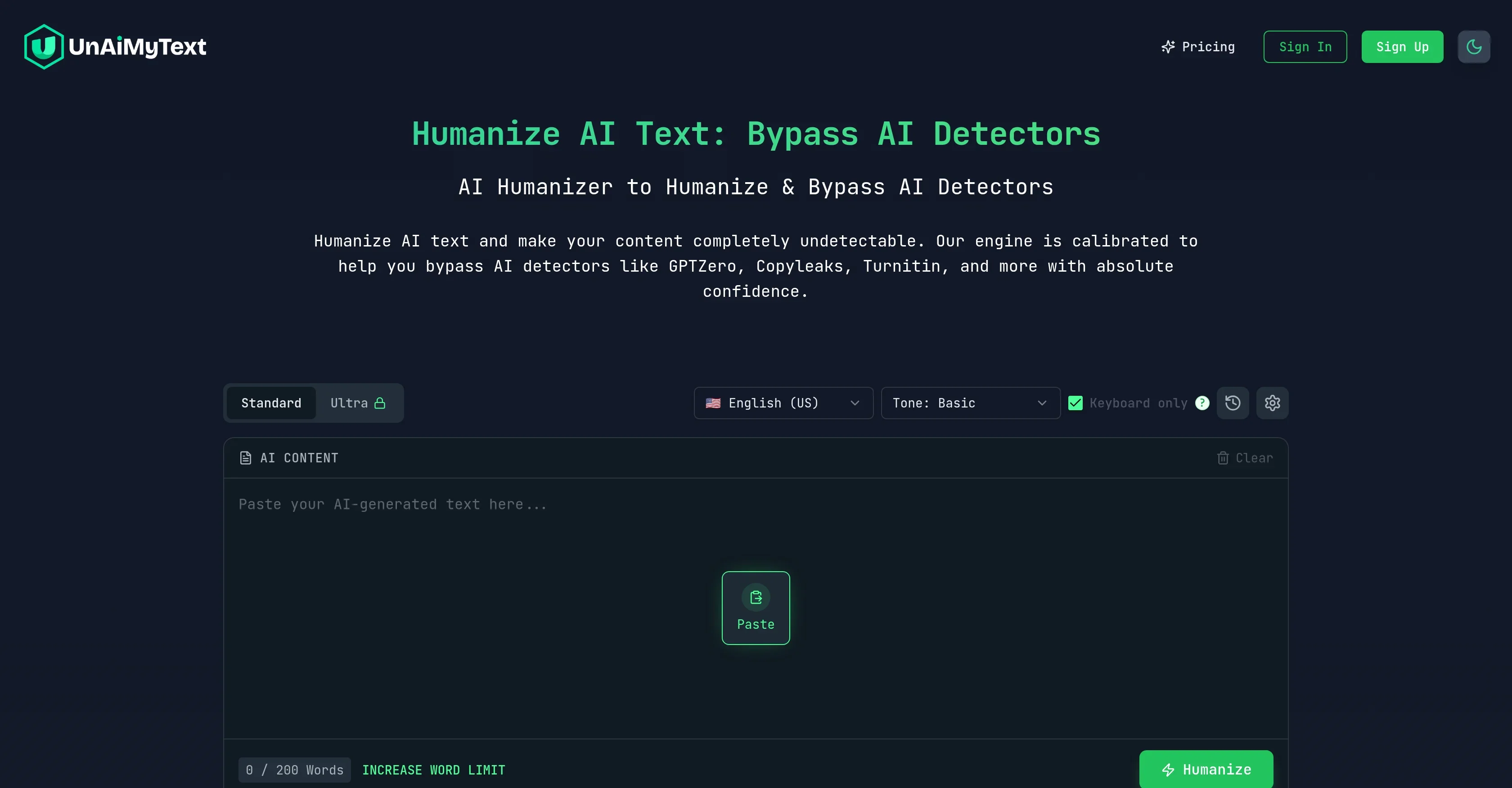 UnAIMyText product preview