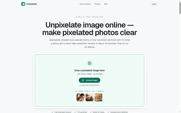 Unpixelate product preview
