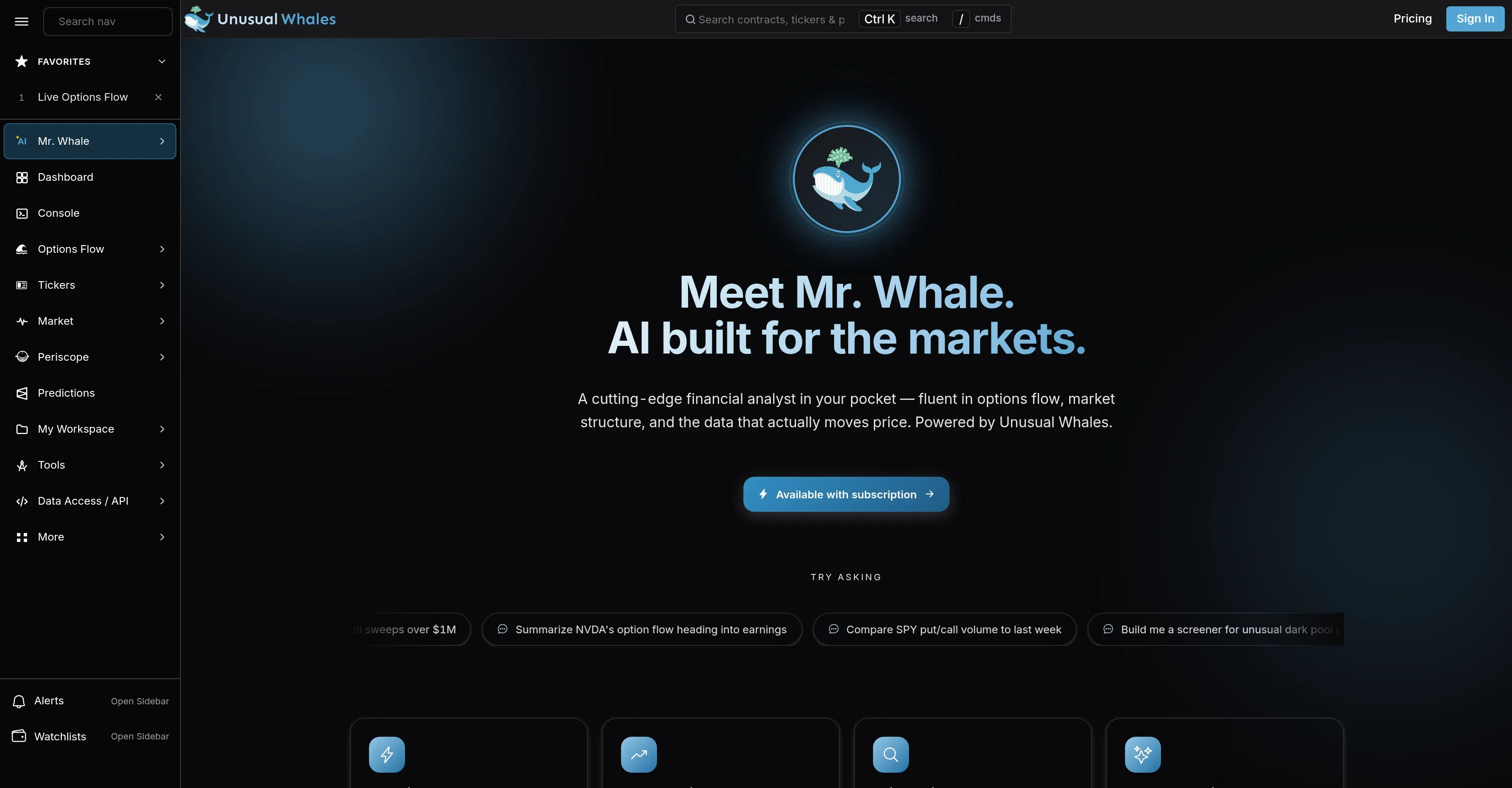 Unusual Whales product preview