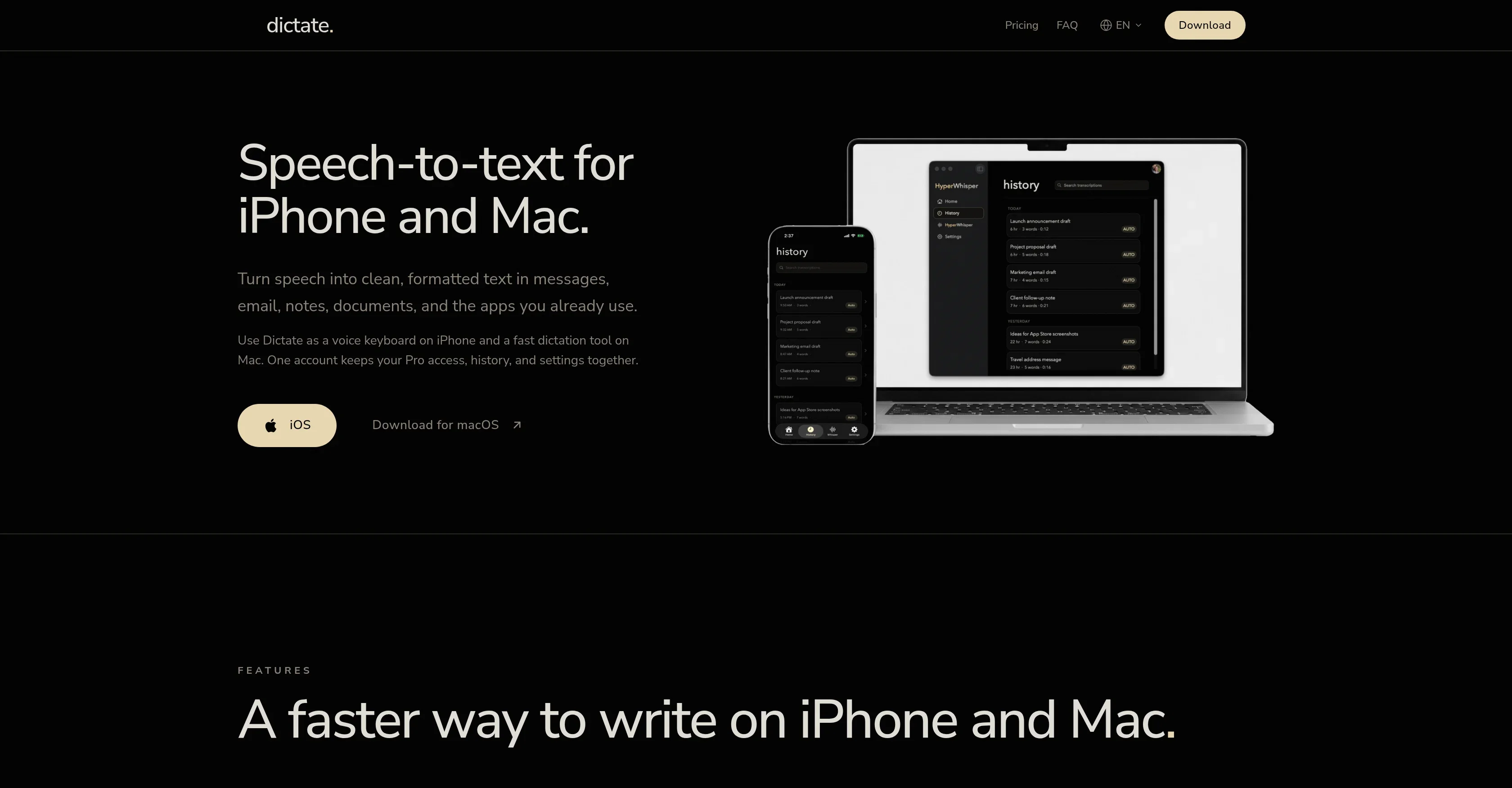dictate. product preview
