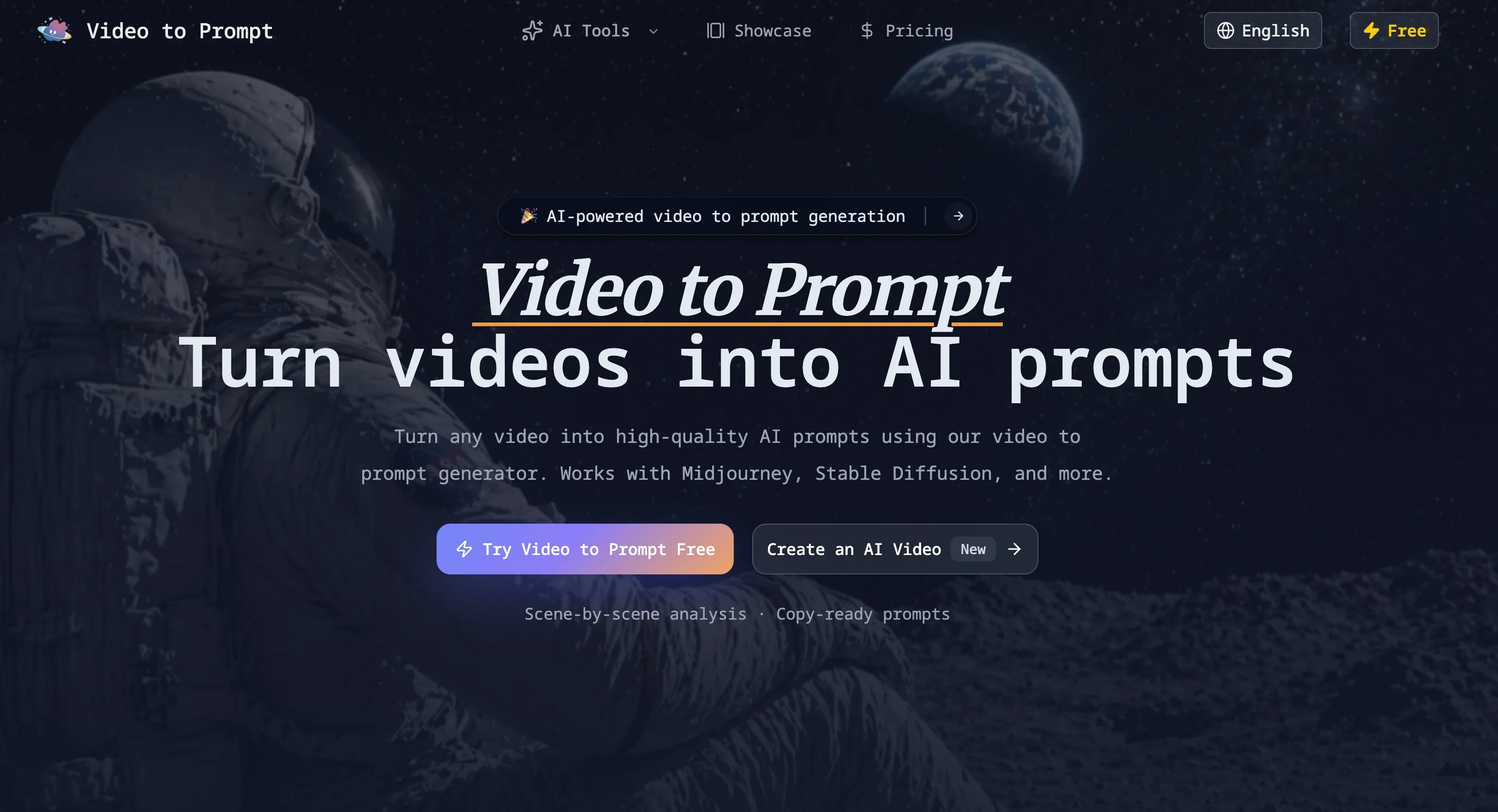 Video2Prompt.io product preview
