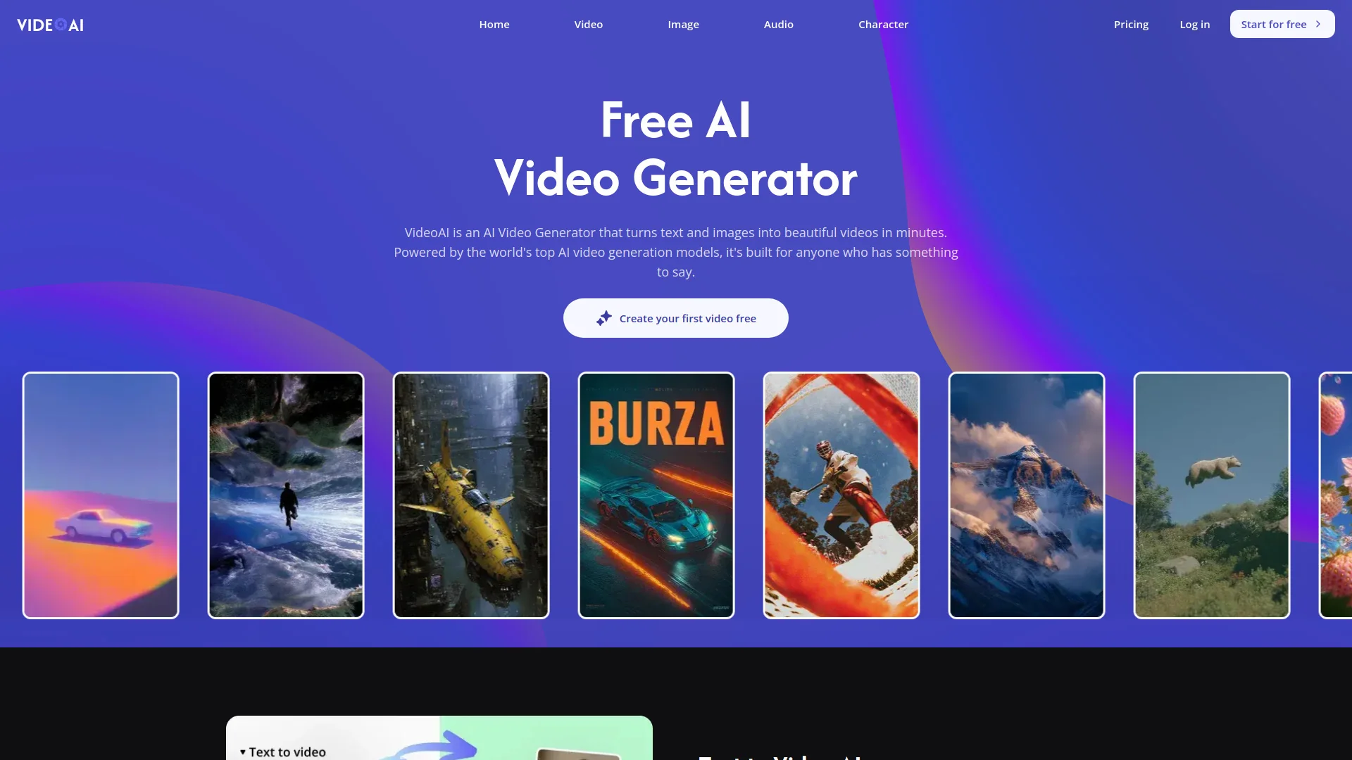 Video AI product preview
