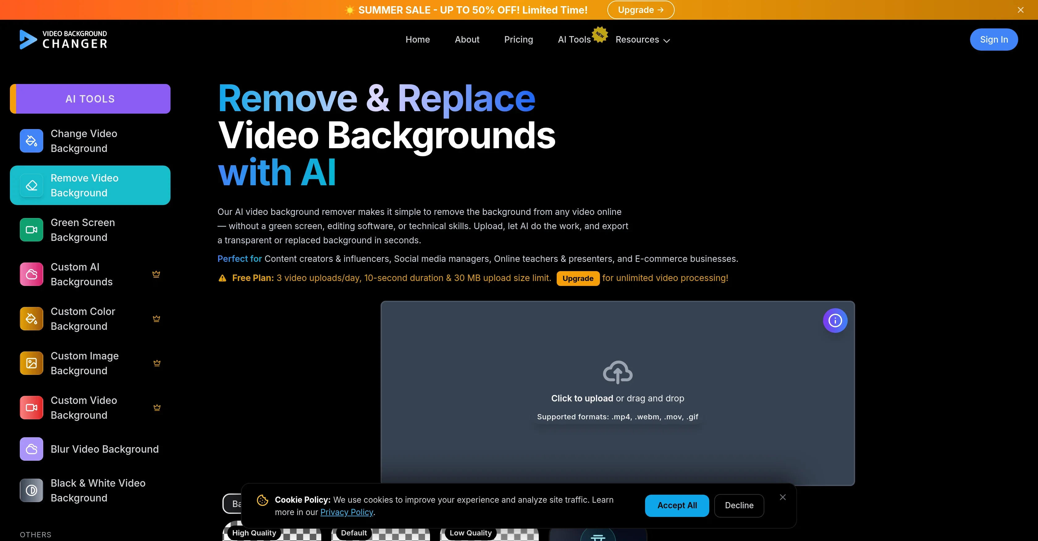 AI-Powered Video Background Remover product preview