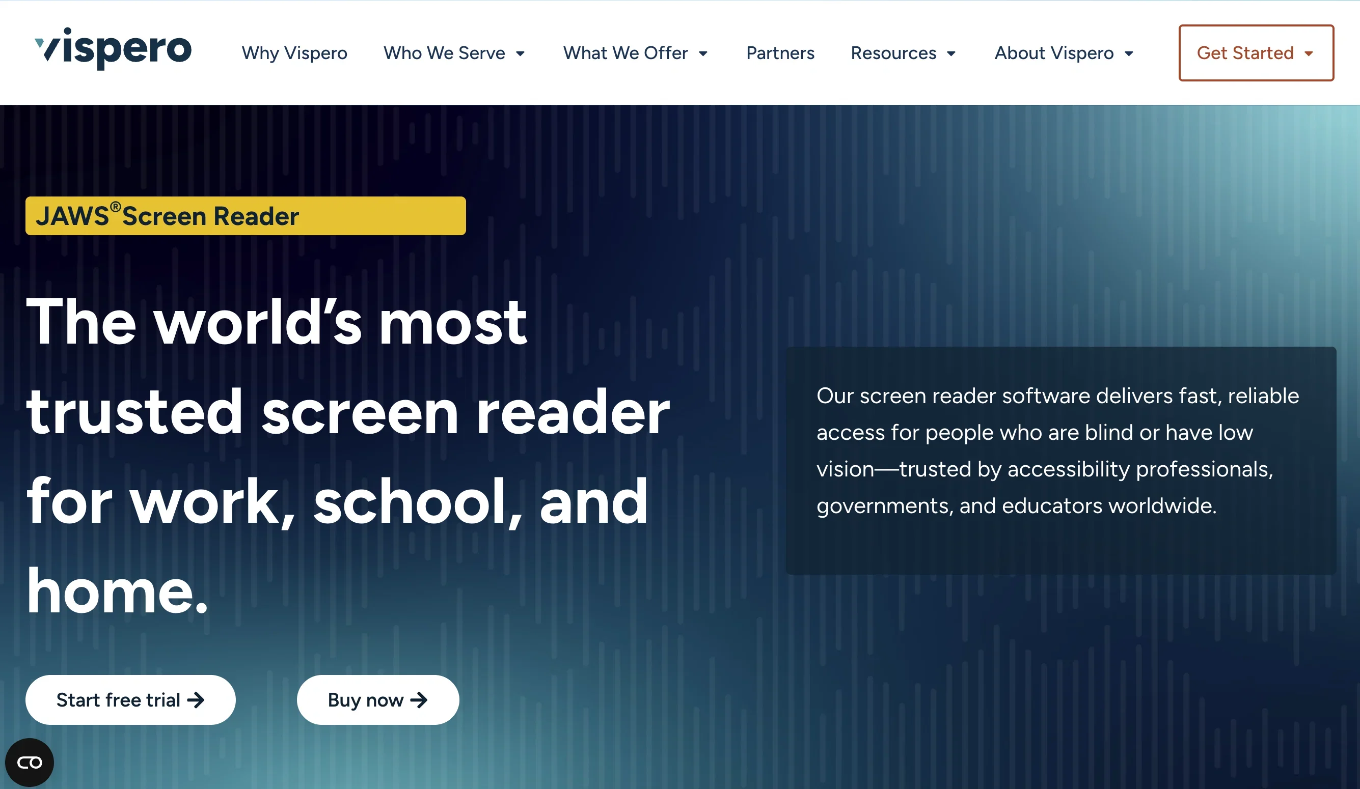 Vispero JAWS Screen Reader product preview