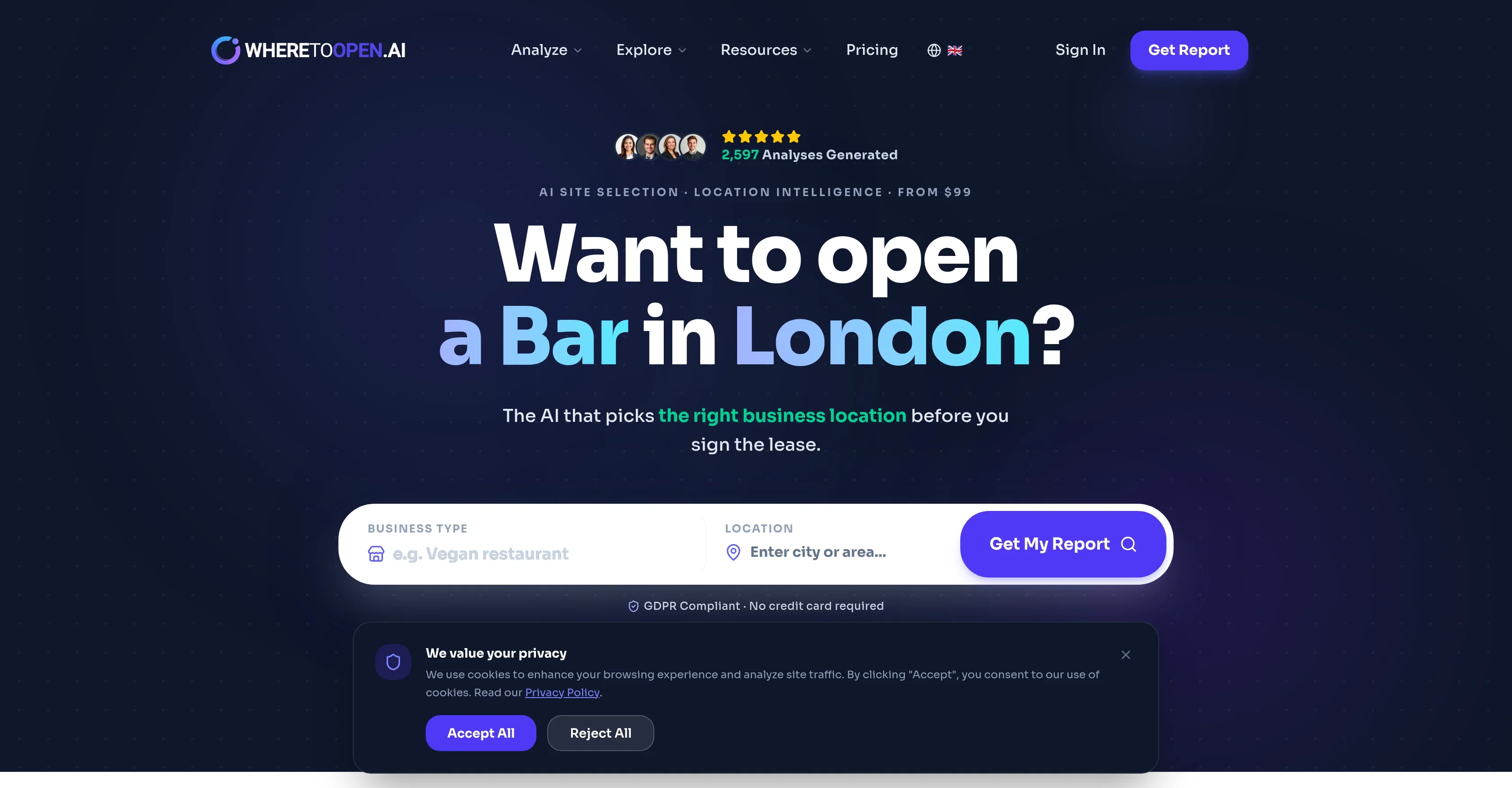 WhereToOpen.ai product preview