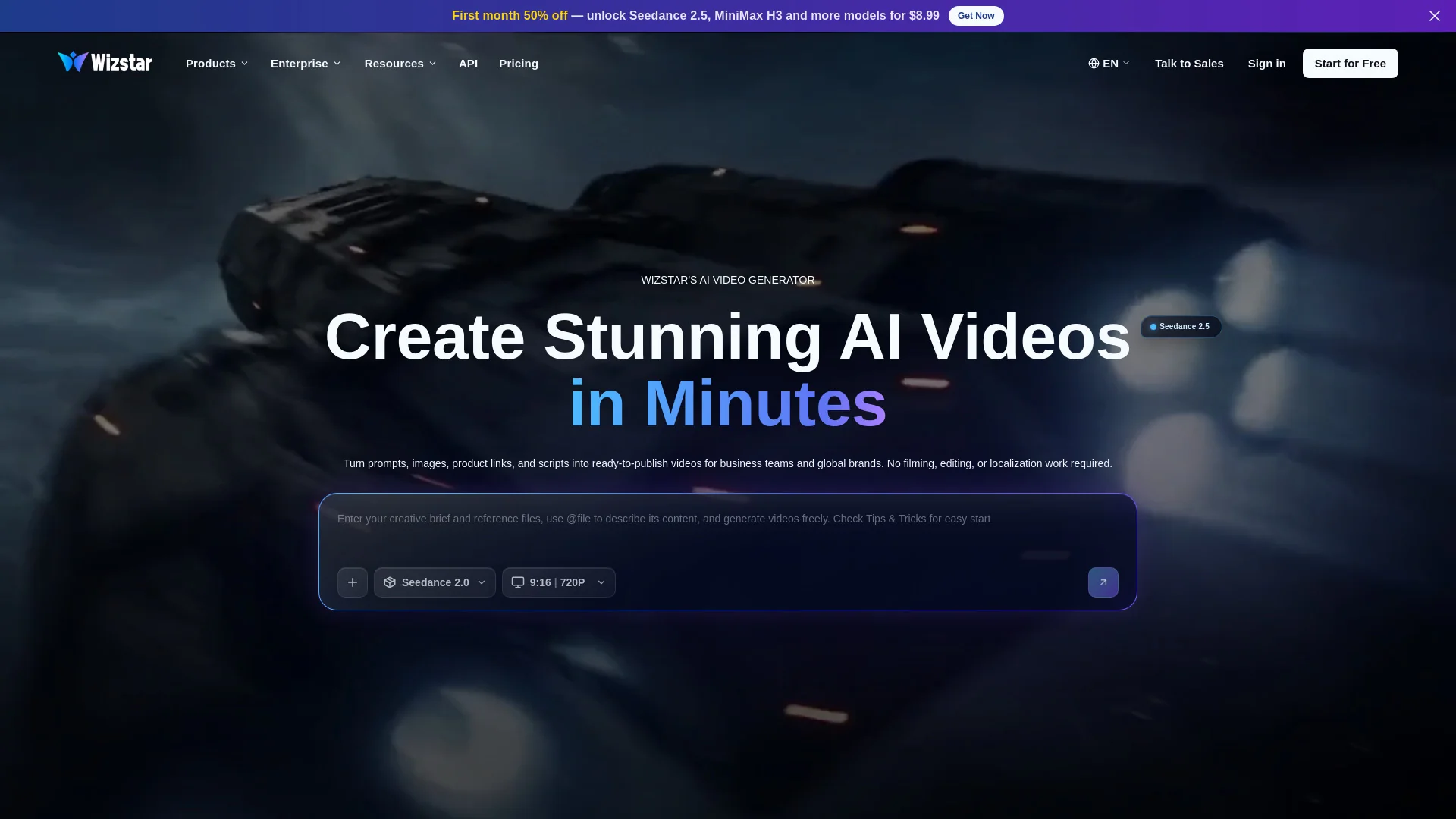 Wizstar AI Video Generator product preview
