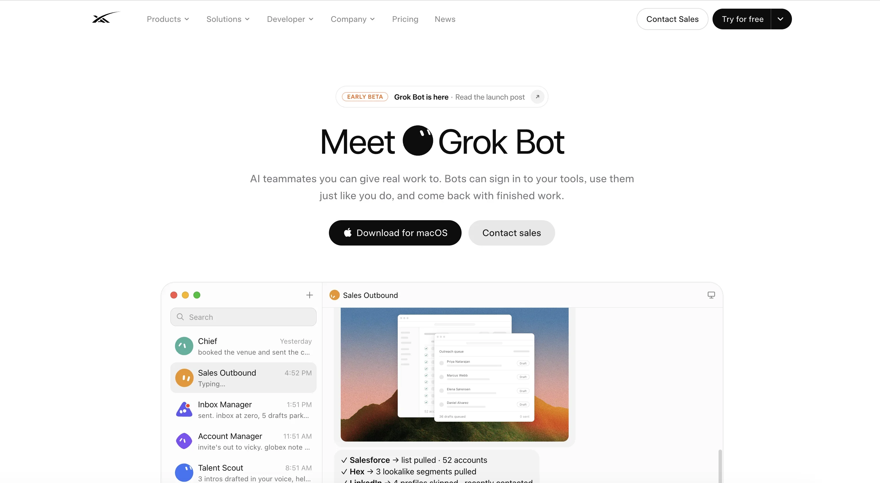 Grok Bot product preview