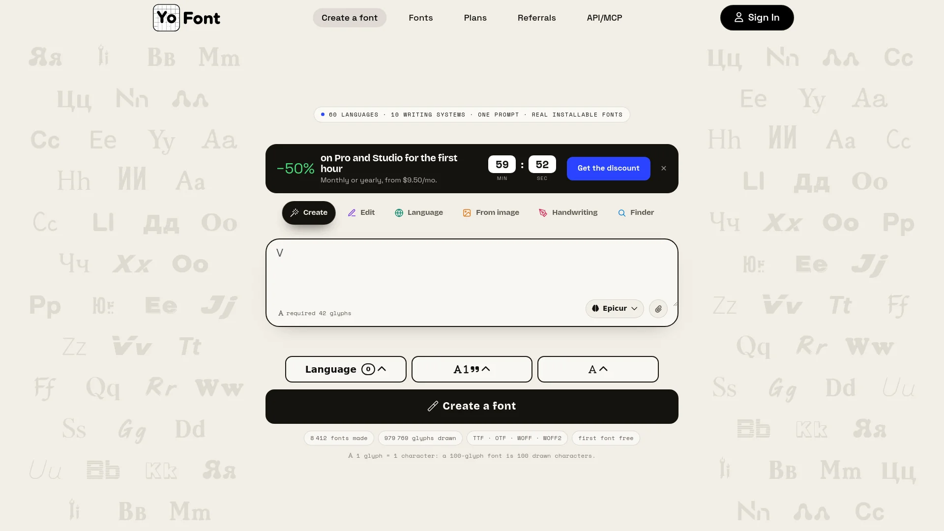 YoFont - AI Font Generator & Font Finder product preview